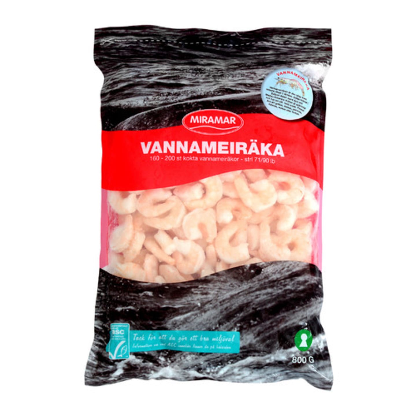Vannameiräka kokt u skal ASC 71/90 800g - Bild 1 av 4