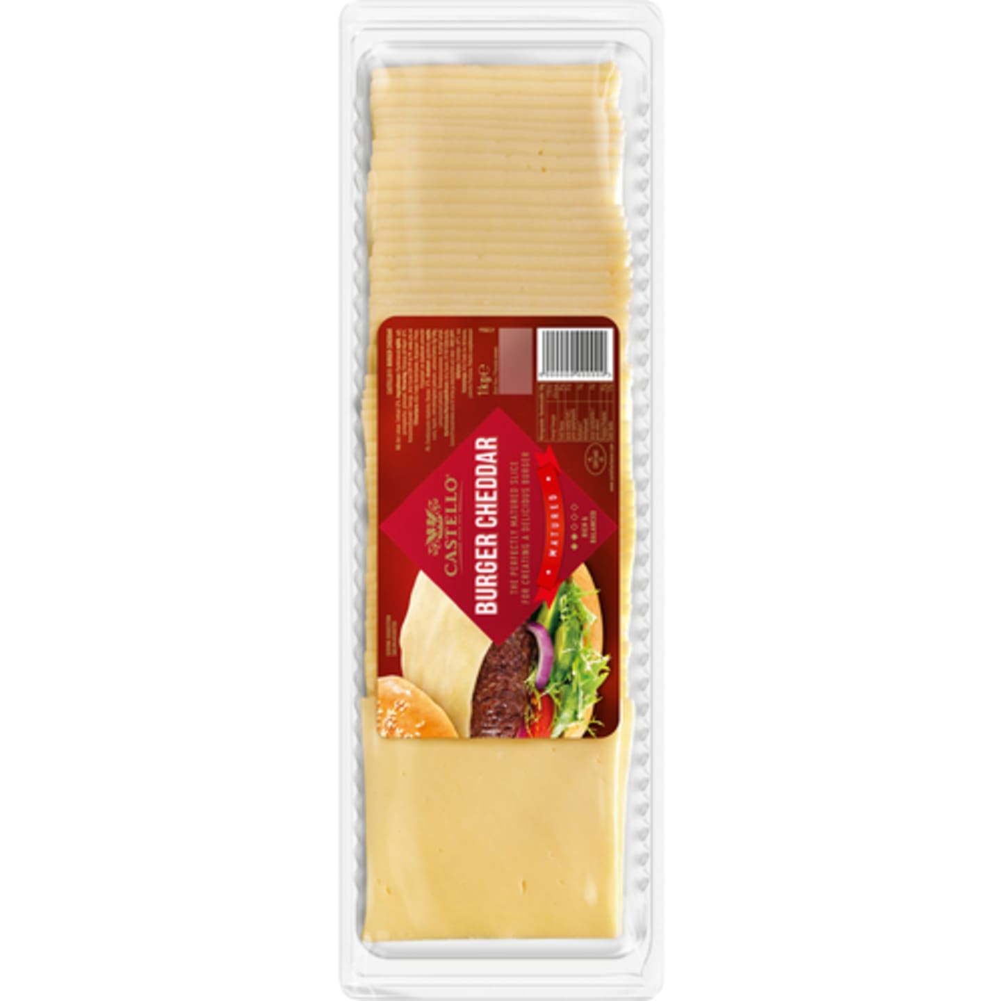 Cheddar skivad hamburgerost 35% 1kg