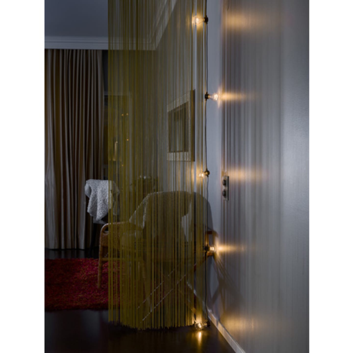 Ljusslinga LED E27 5lamp amber 4xAA 5m - Bild 1 av 4