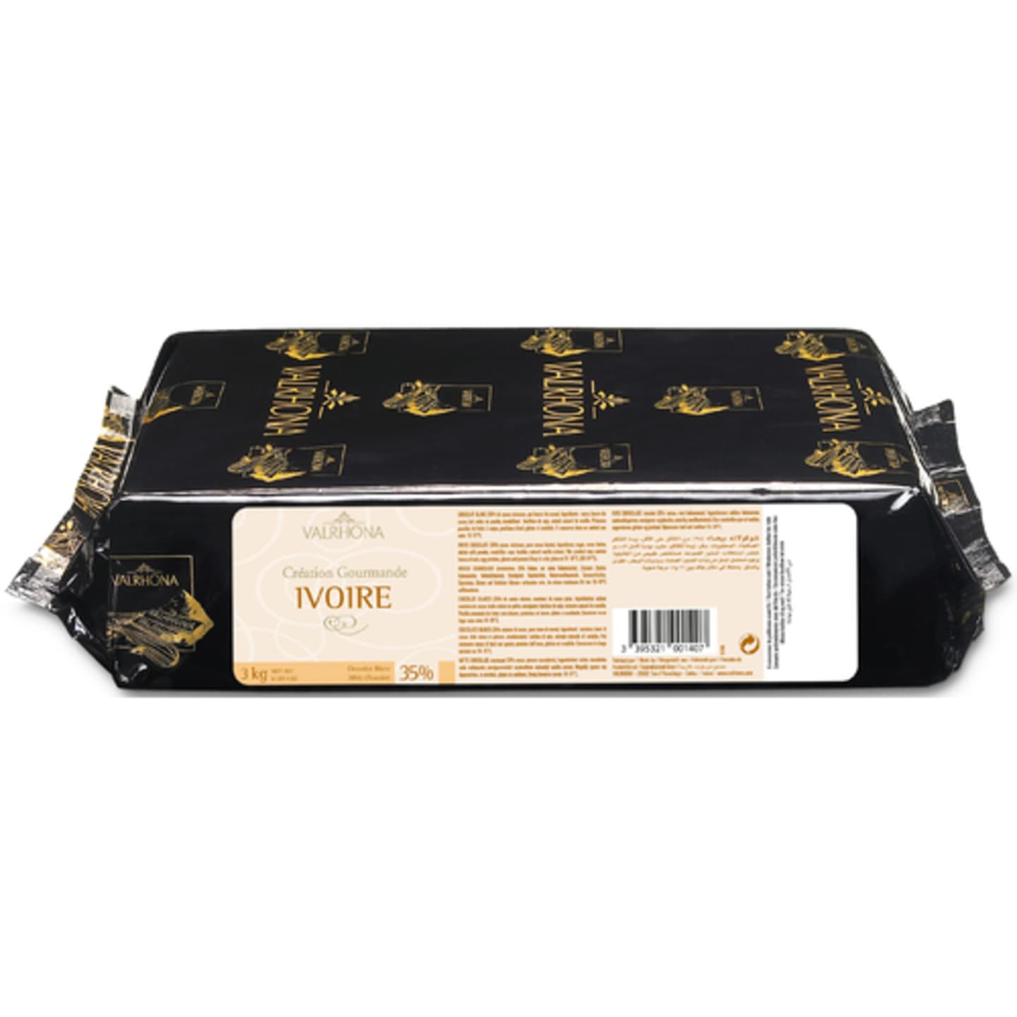 Ivoire vit choklad block 35% 3x1kg