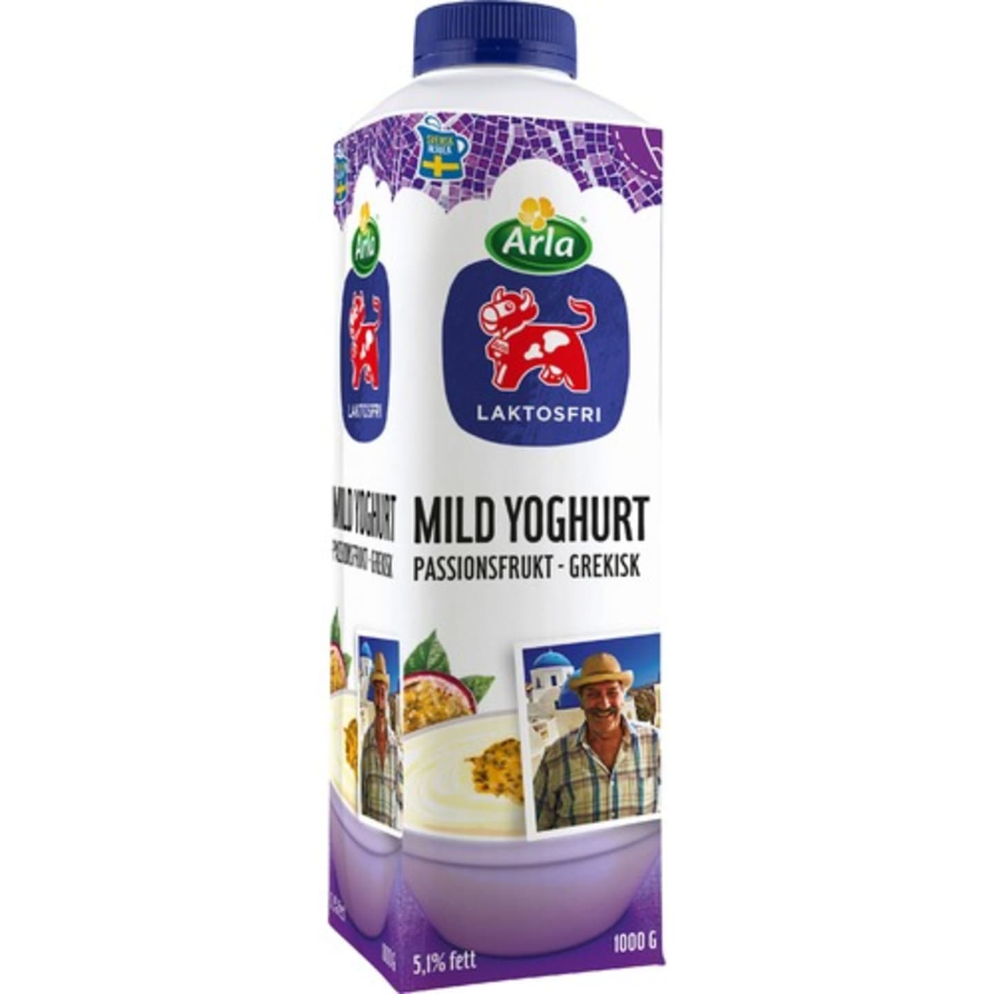 Yoghurt grekisk passionsfr laktosfri 1kg
