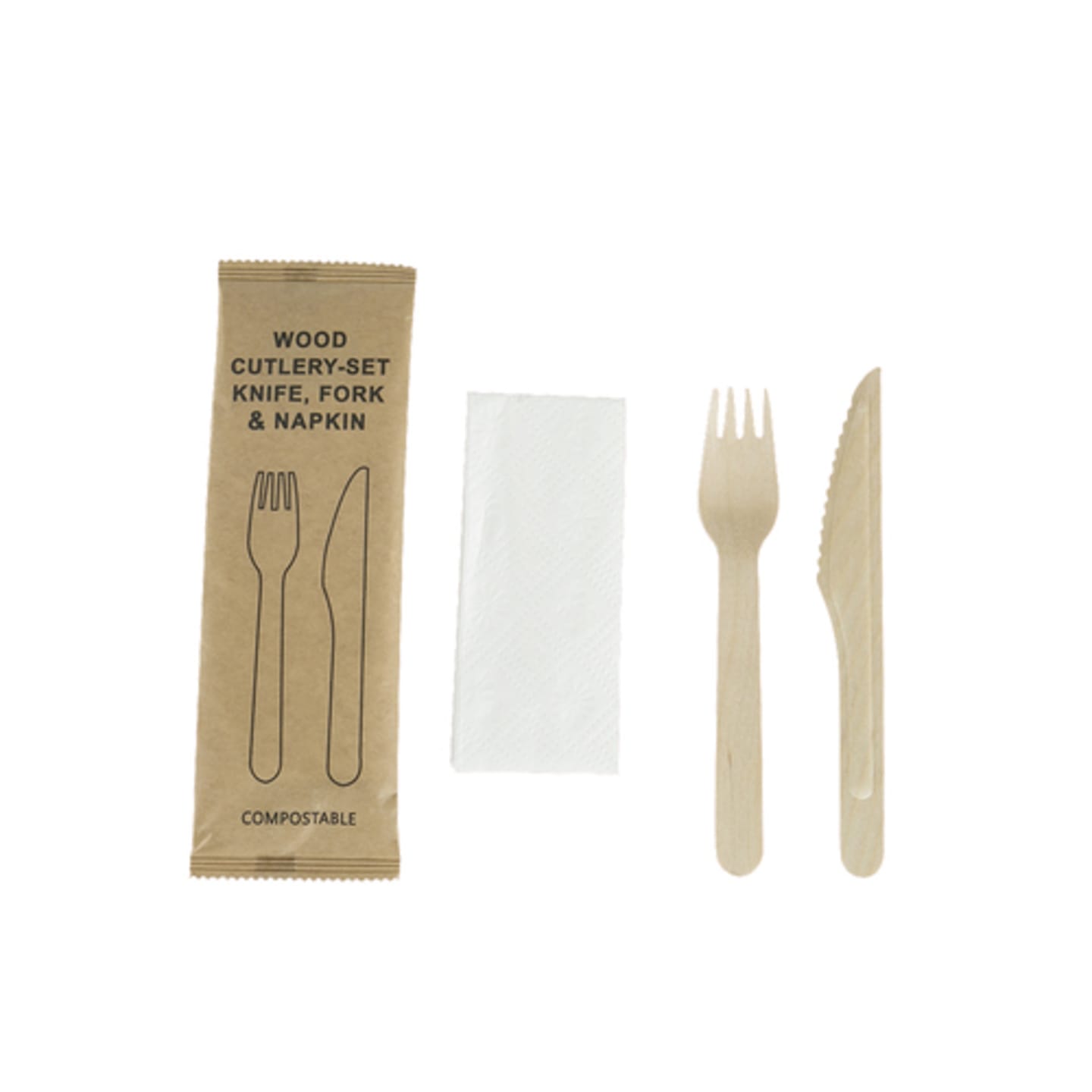 Bestickset gaffel kniv serv trä 50st - Bild 1 av 2