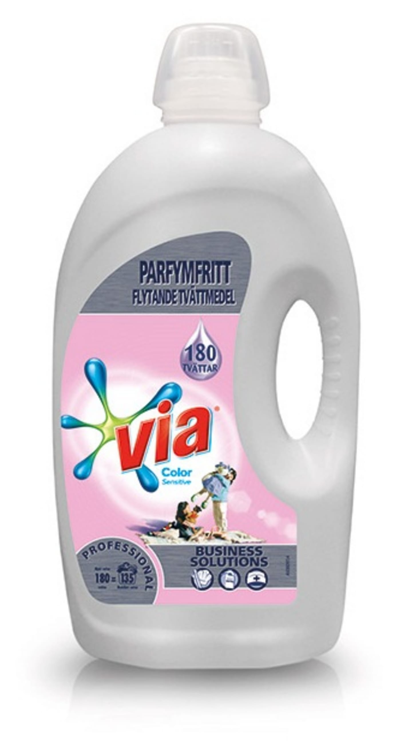 Tvättmedel Via Prof Liquid Col Sens4,32L