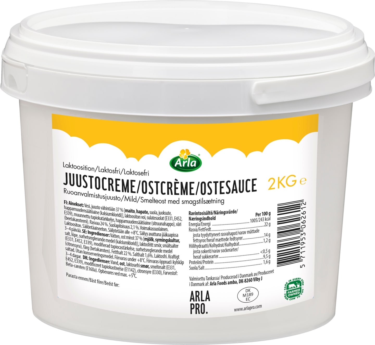 Mild Ostcreme 22% laktosfri 2kg