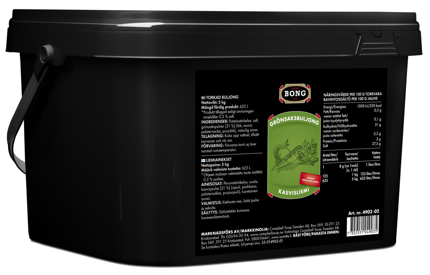Grönsaksbuljong lågsalt 0,3% 5kg