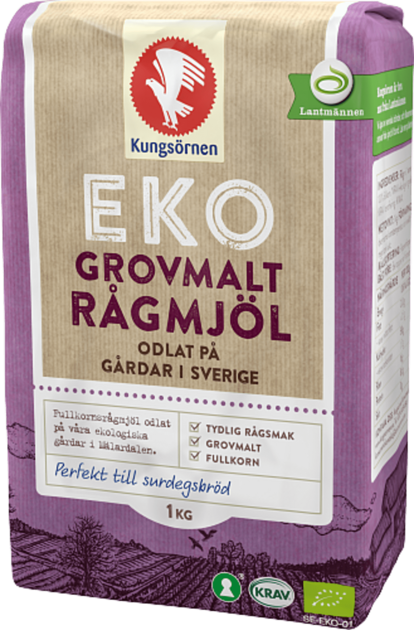 Rågmjöl grovt 1kg - Bild 1 av 1