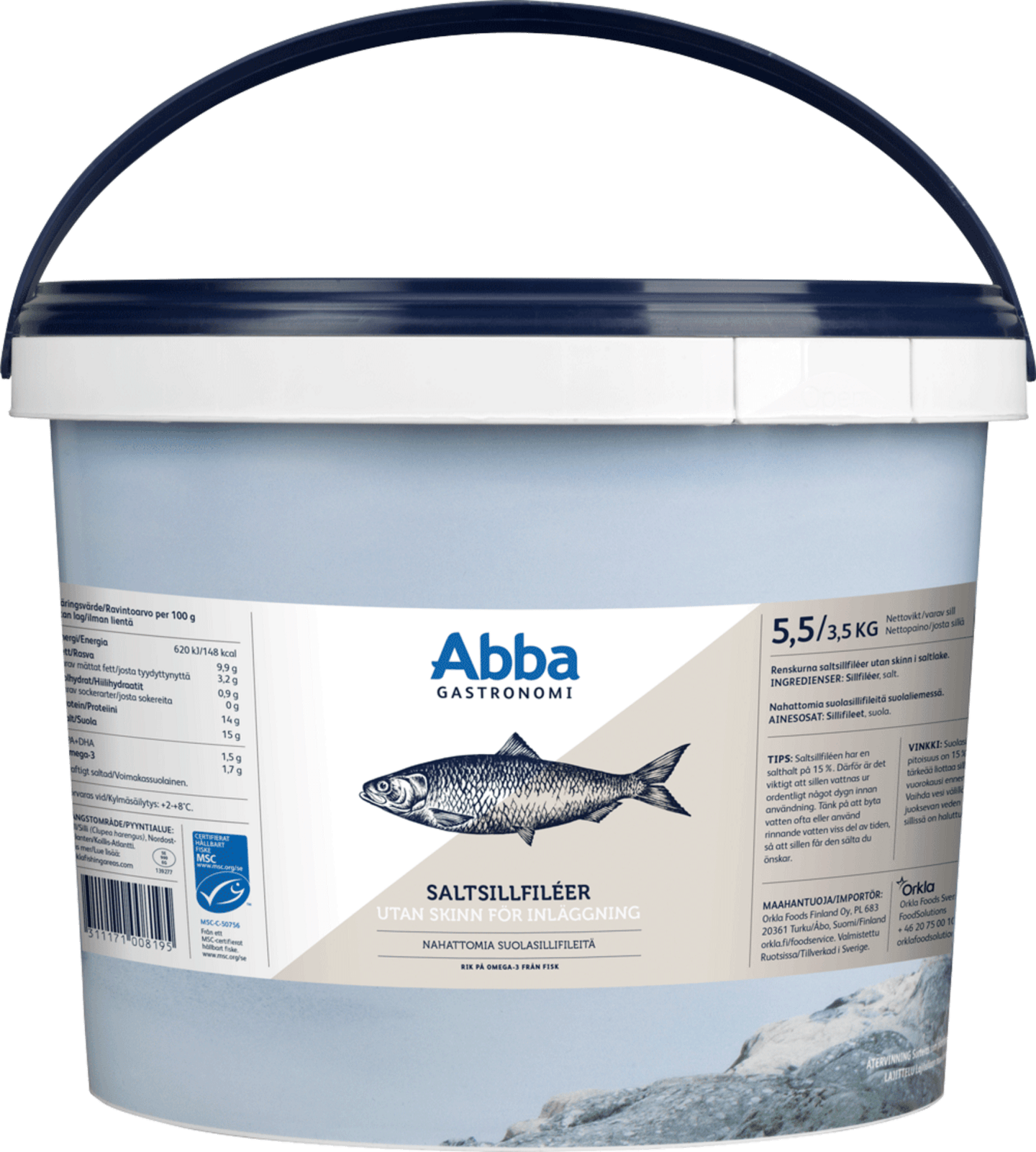 Saltsillfilé utan skinn MSC 5,5kg - Bild 1 av 1