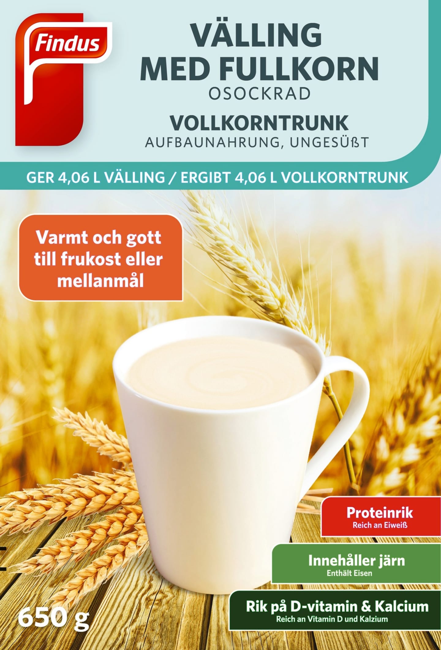 Fullkornsvälling osockrad 650g - Bild 1 av 1
