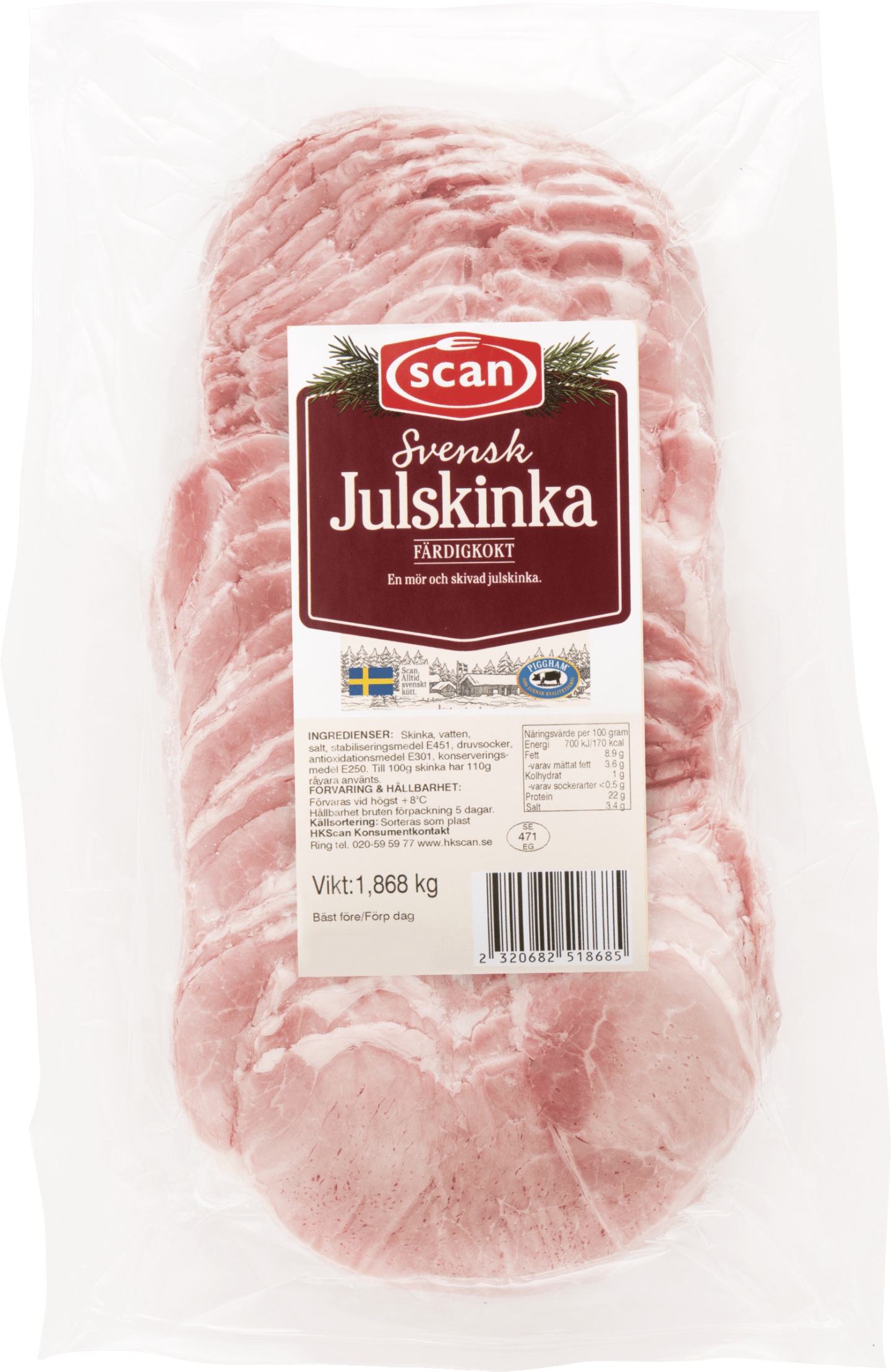 Julskinka kokt skivad ca 45 st 1,8kg
