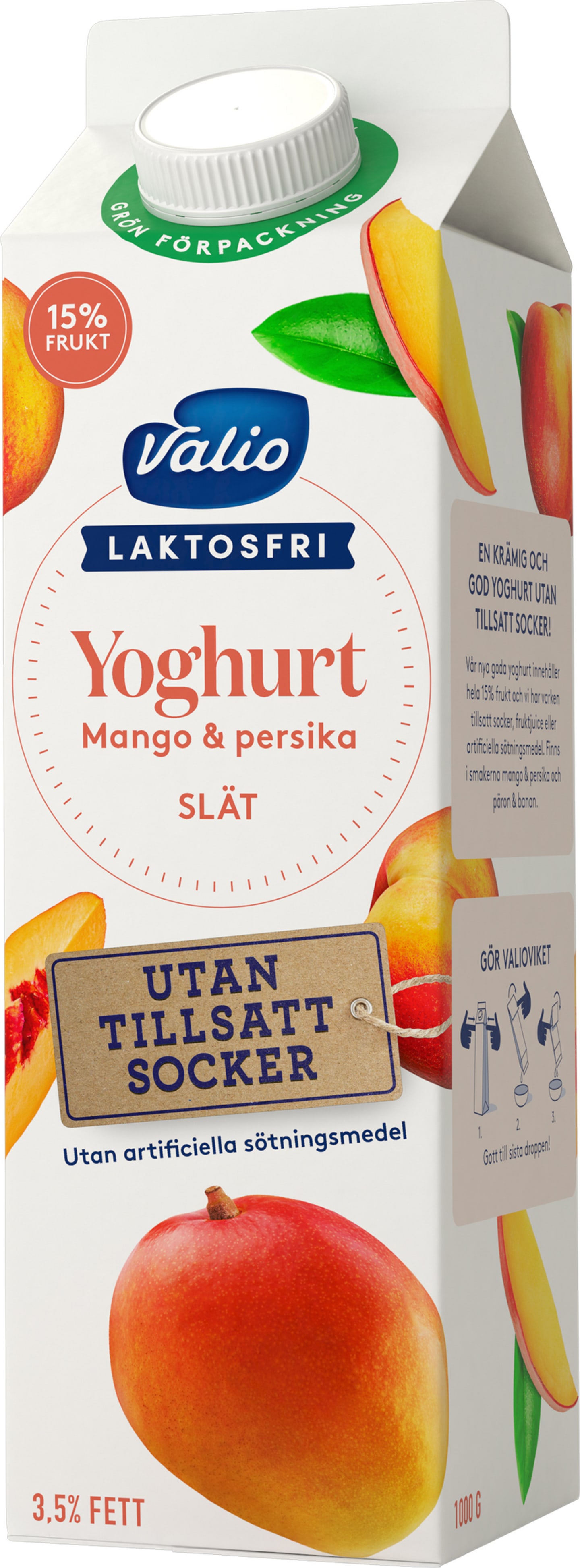 Yoghurt mango persika laktosfri 1kg - Bild 1 av 1
