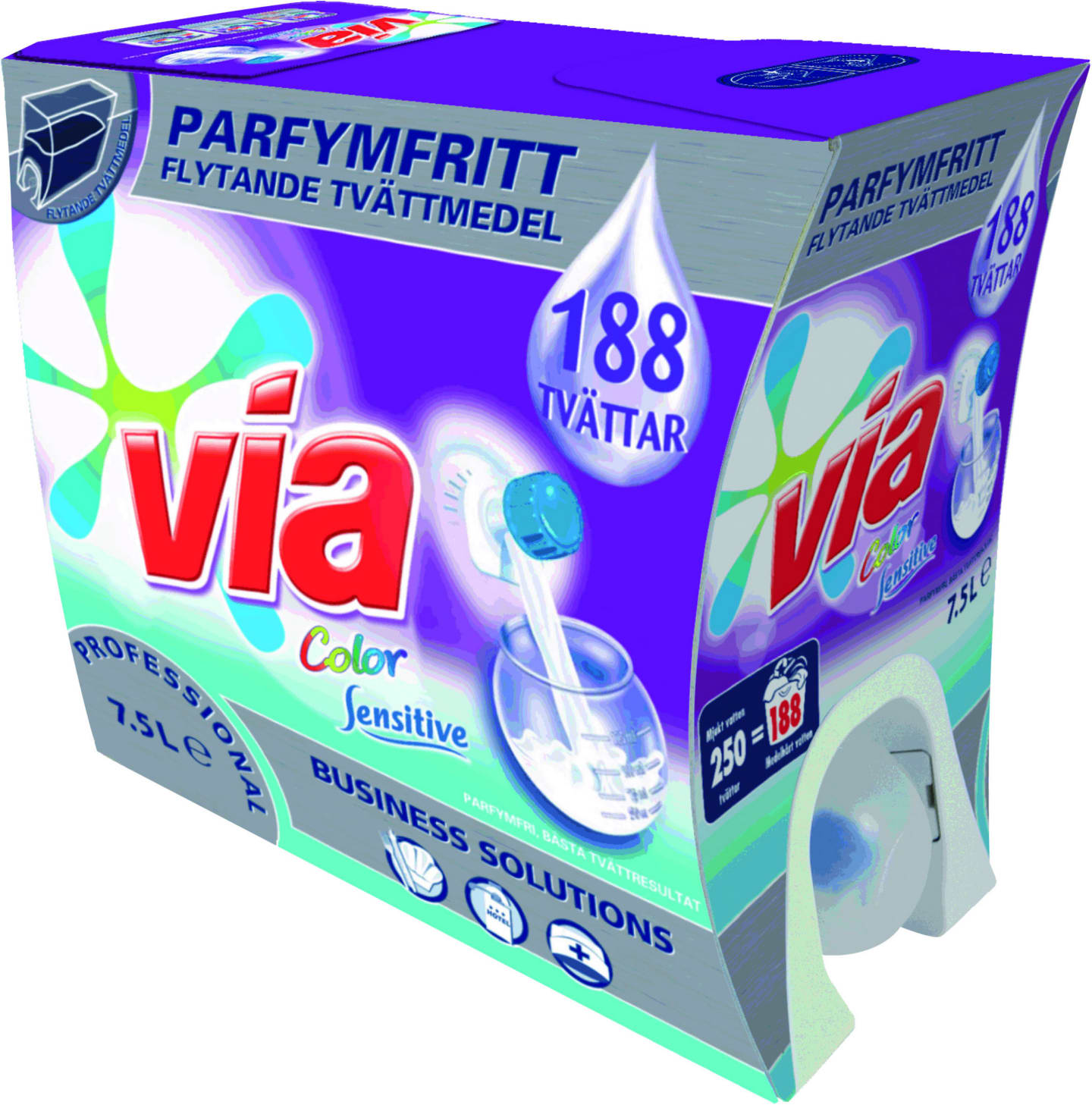 Tvättmedel Via flyt color sensi 7,5liter