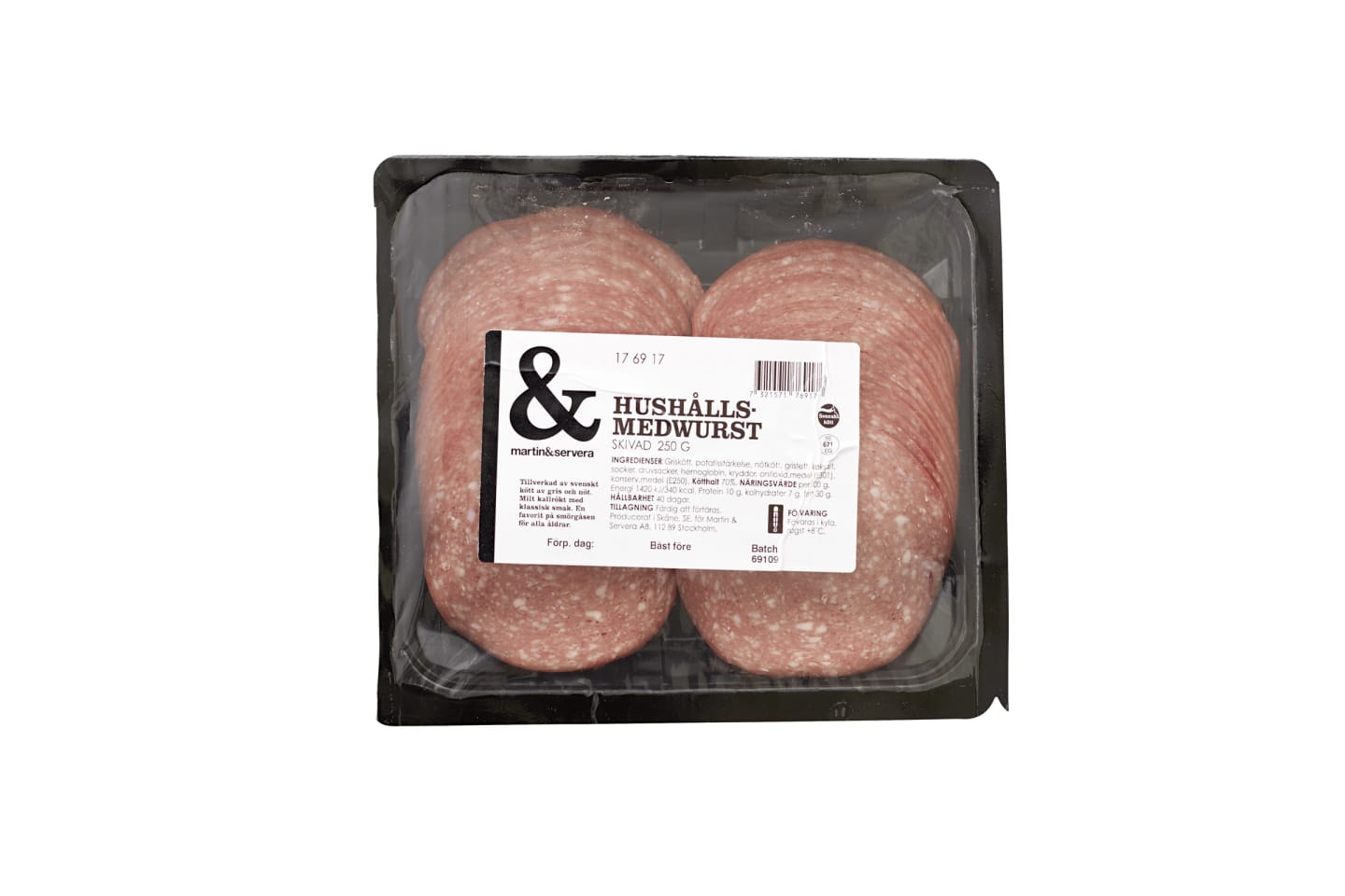 Hushållsmedwurst skivad 250g