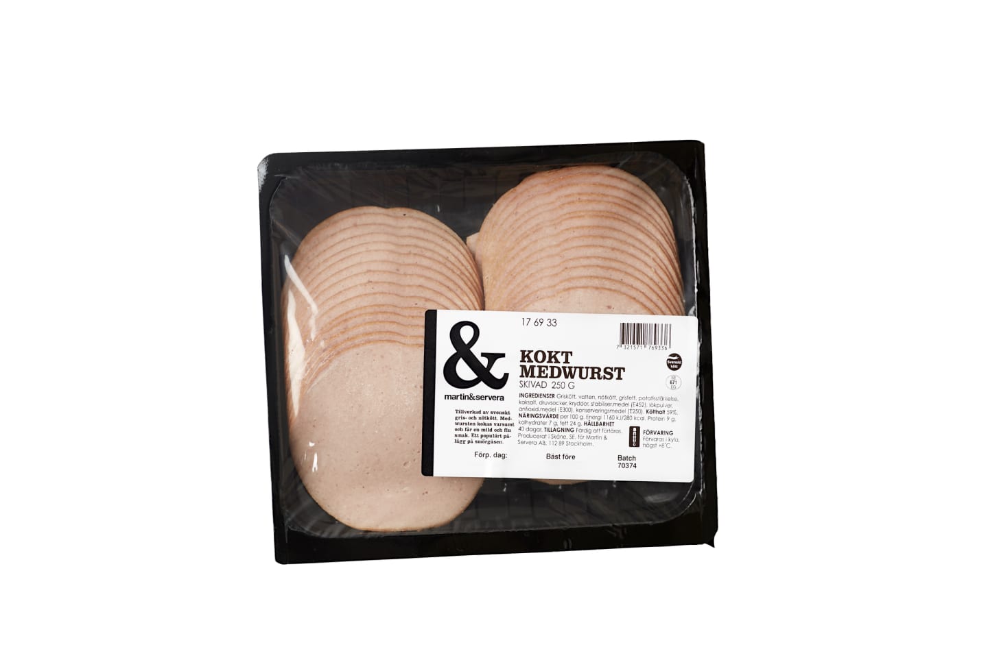 Medwurst kokt skivad 250g