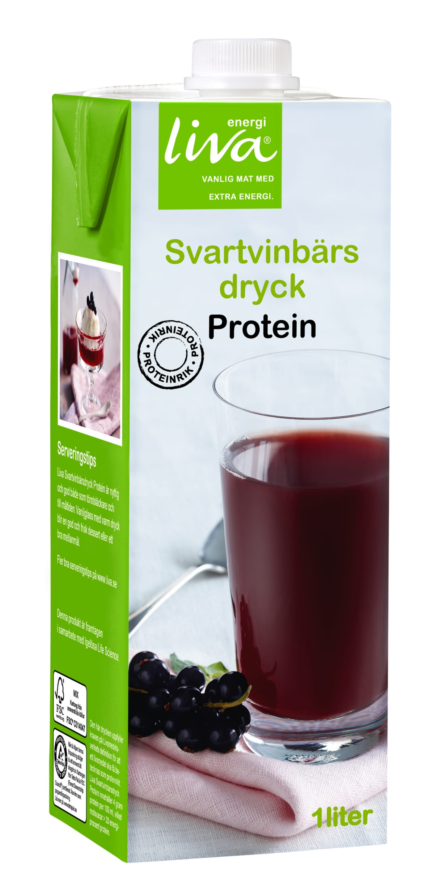 Svartvinbärsdryck Protein 1L - Bild 1 av 1