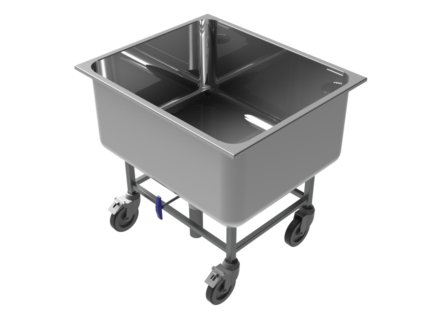 Bassängvagn rostfri 135L