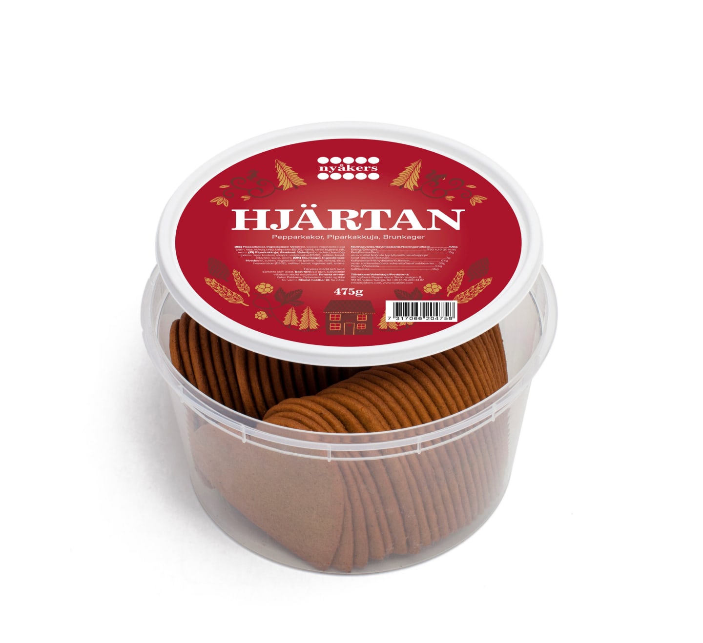 Pepparkakshjärta stor plastburk 475g