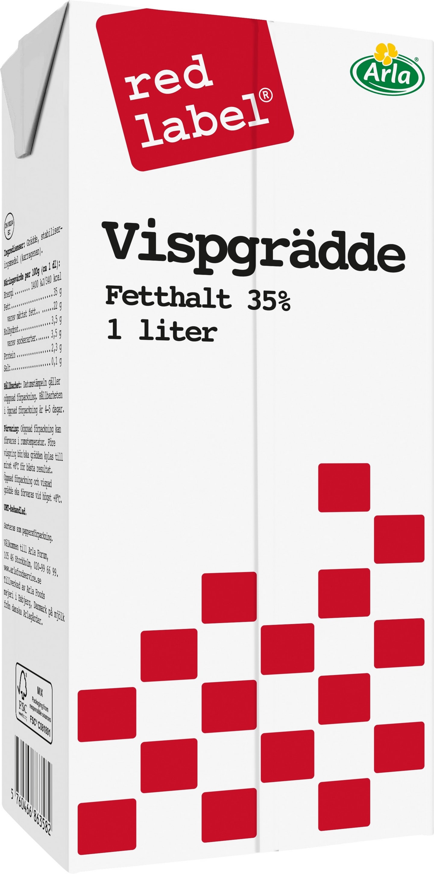 Vispgrädde 35% red label 1L