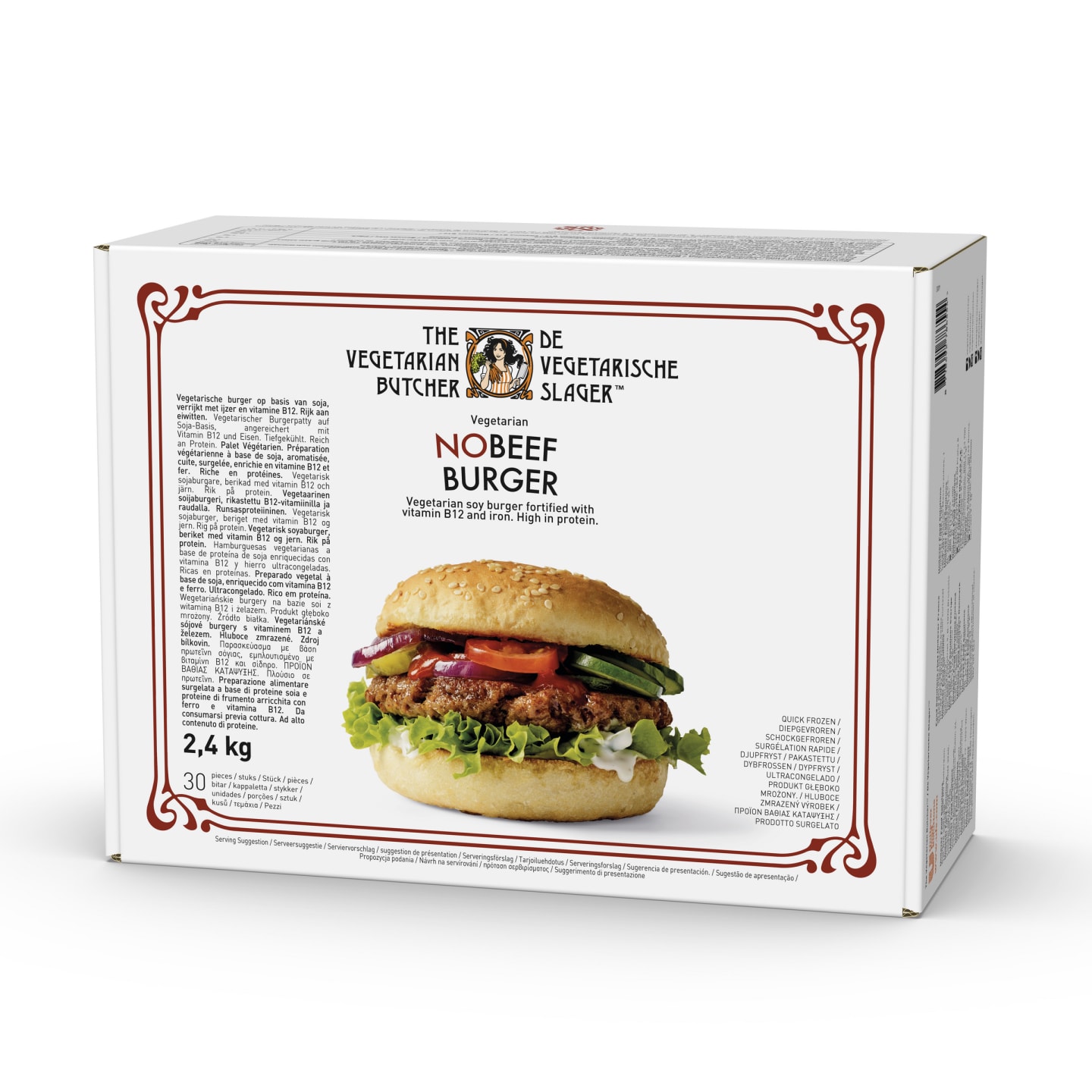 No Beef Burger, vegoburgare 80g/2,4kg - Bild 1 av 2