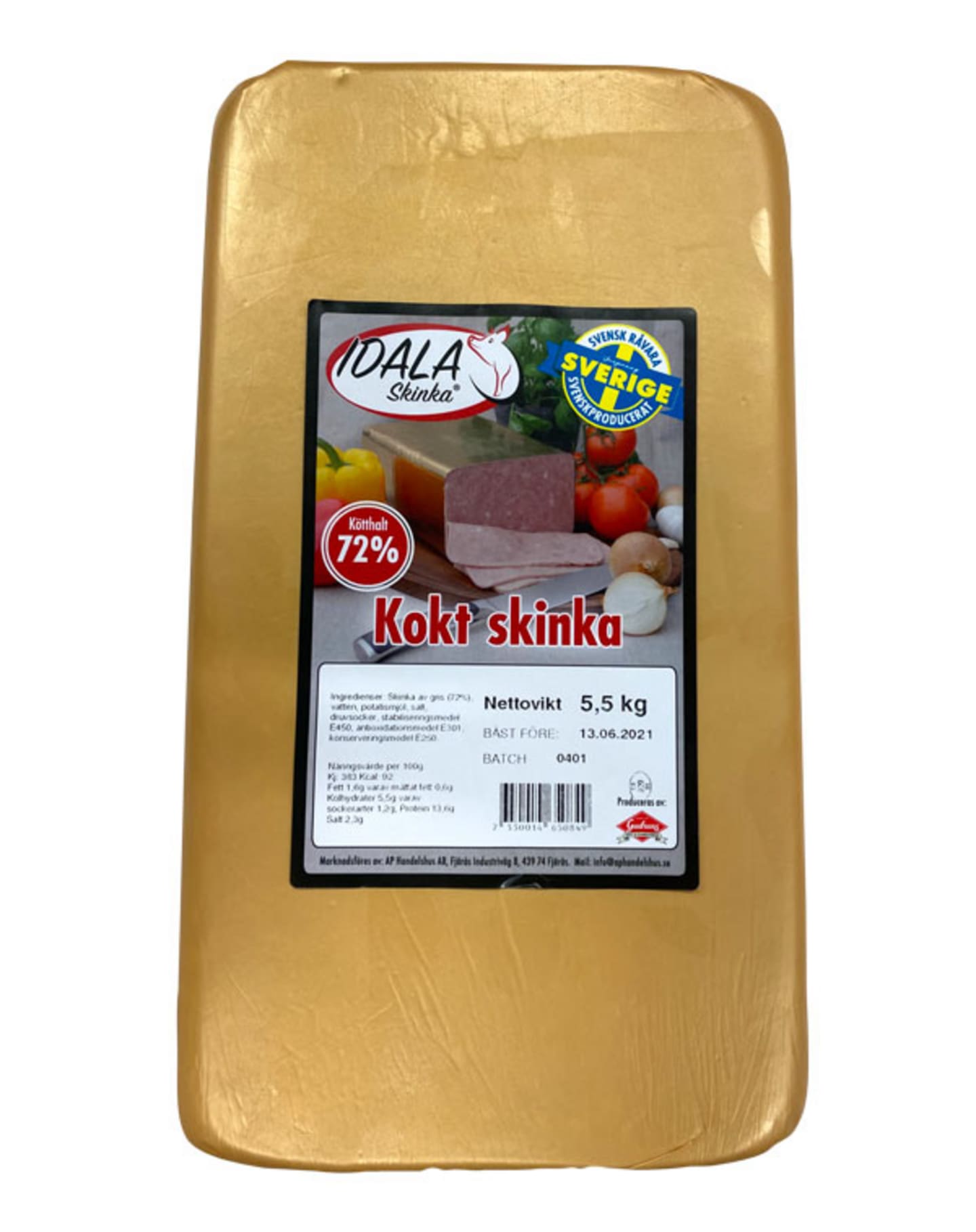 Pizzaskinka kokt 72% 5,5kg