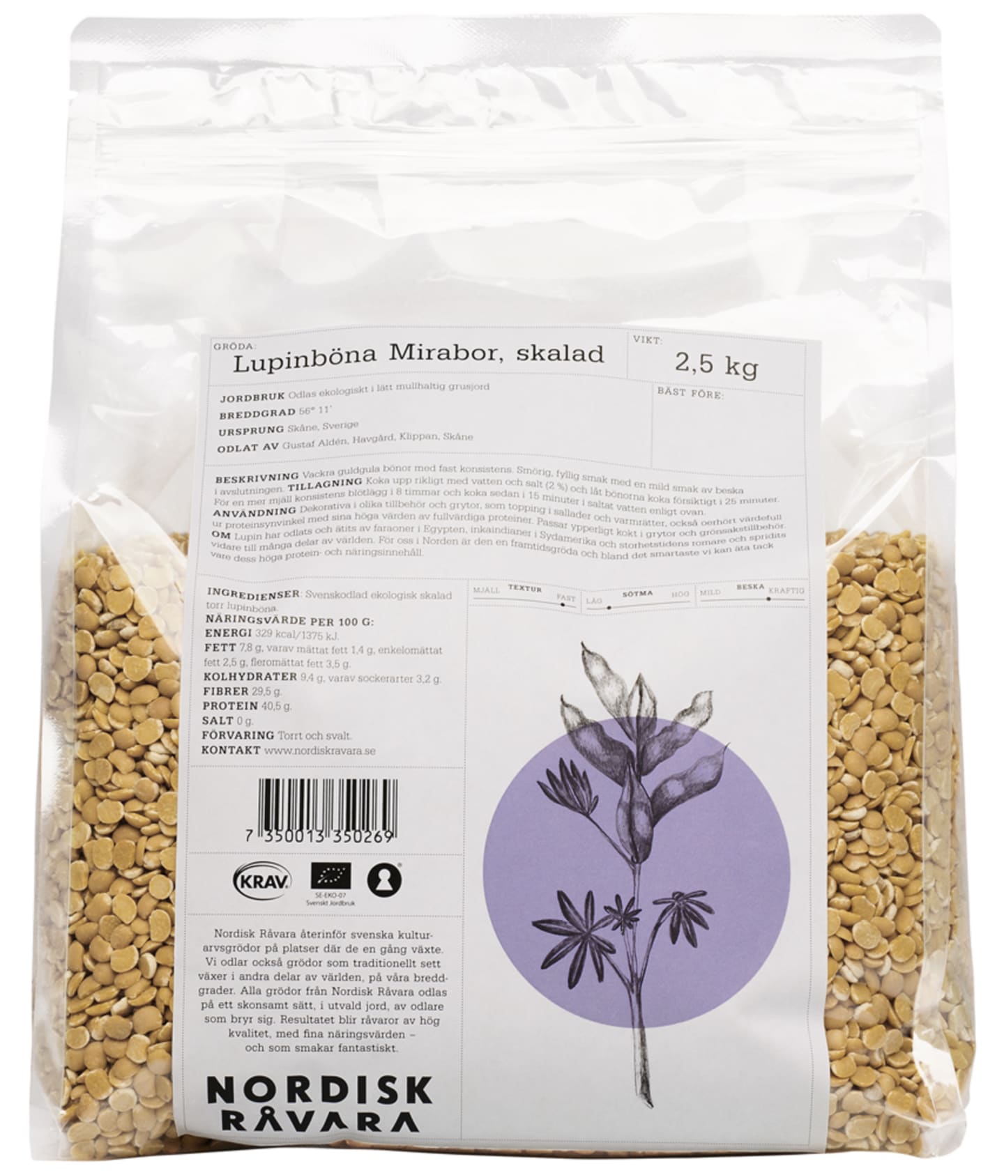 Lupin Mirabor bönor skalad 2,5kg - Bild 1 av 2
