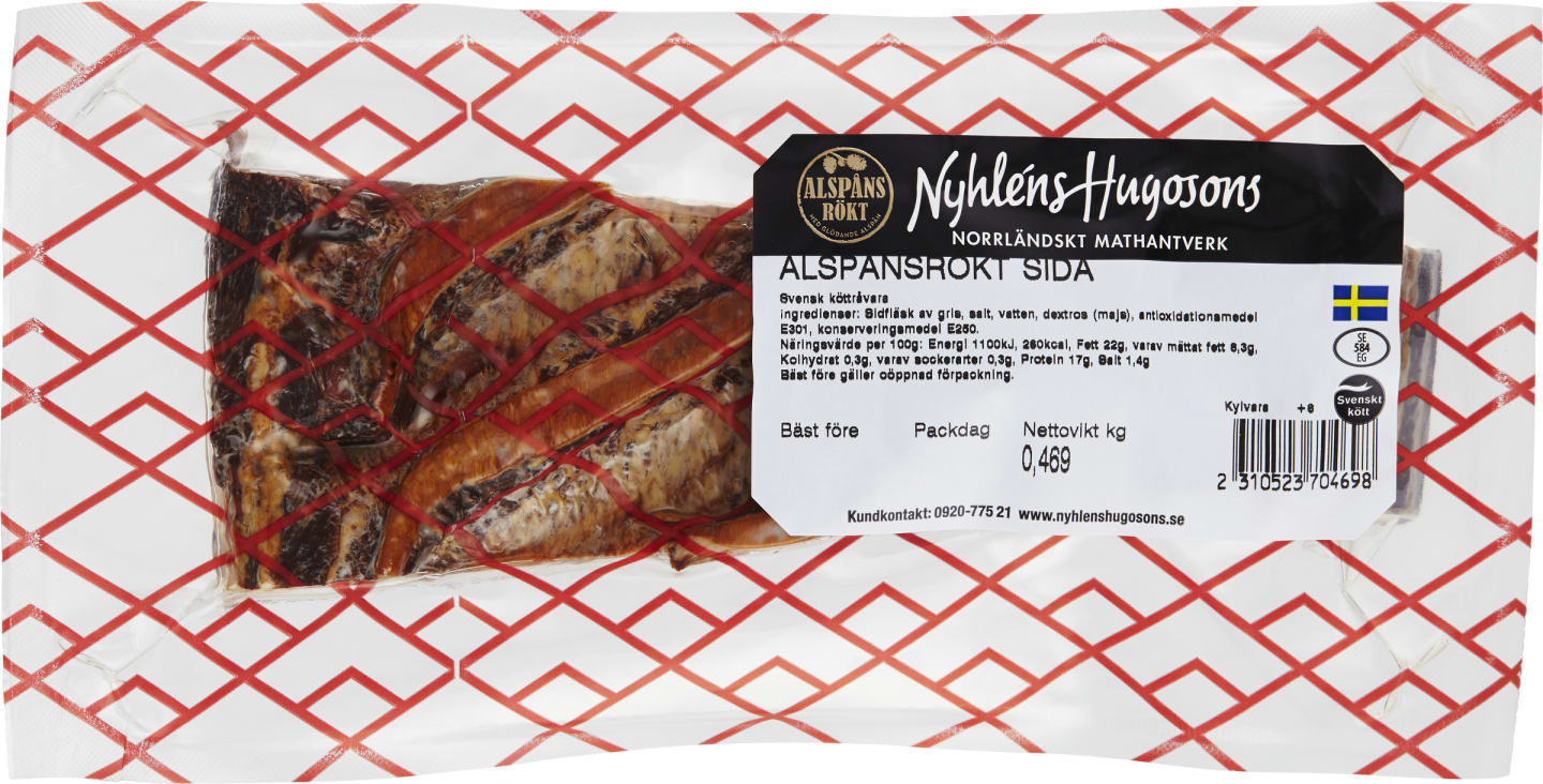 Fläsksida alspånsrökt 400g/2,4kg - Bild 1 av 3