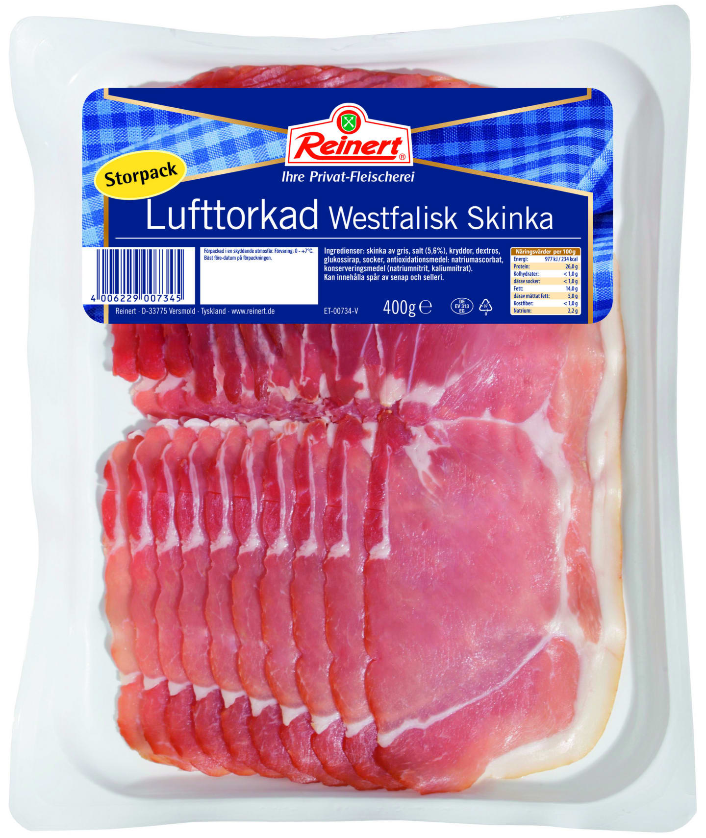 Skinka lufttorkad skivad 400g