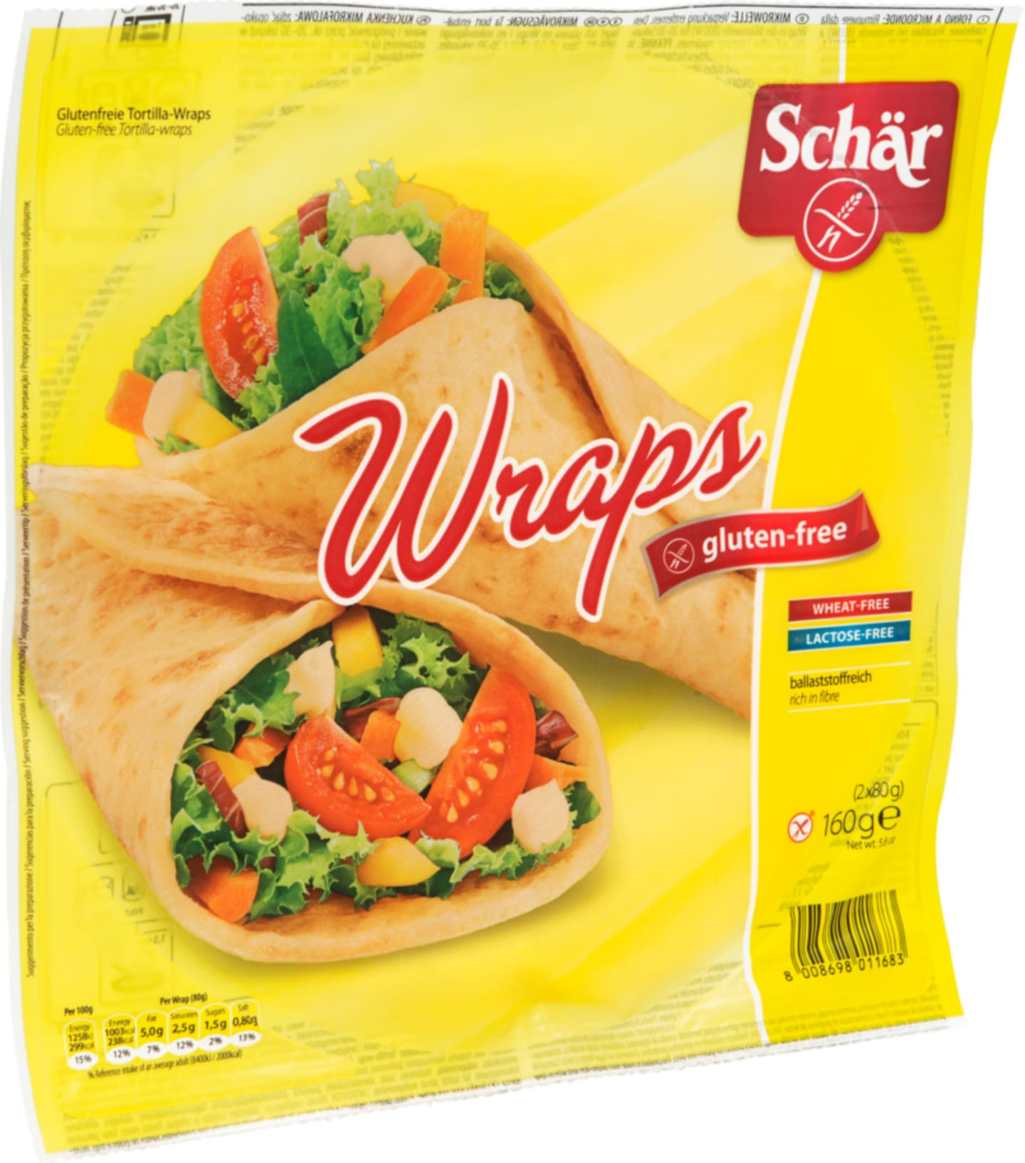 Tortilla wraps glutenfri 23,5cm 2x80g