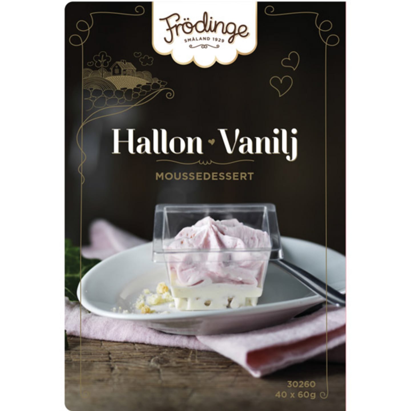 Hallon vanilj portion dessert 60g - Bild 1 av 1