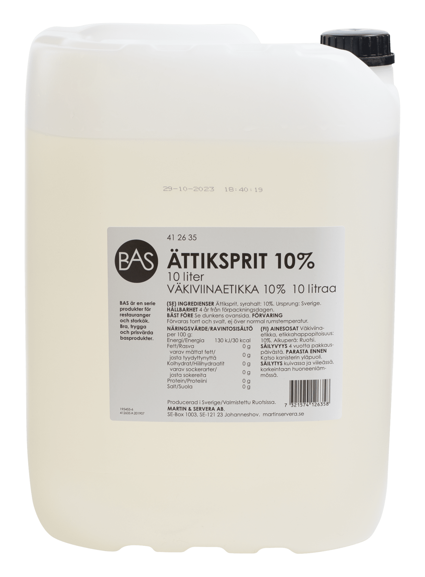 Ättiksprit 10% 10L