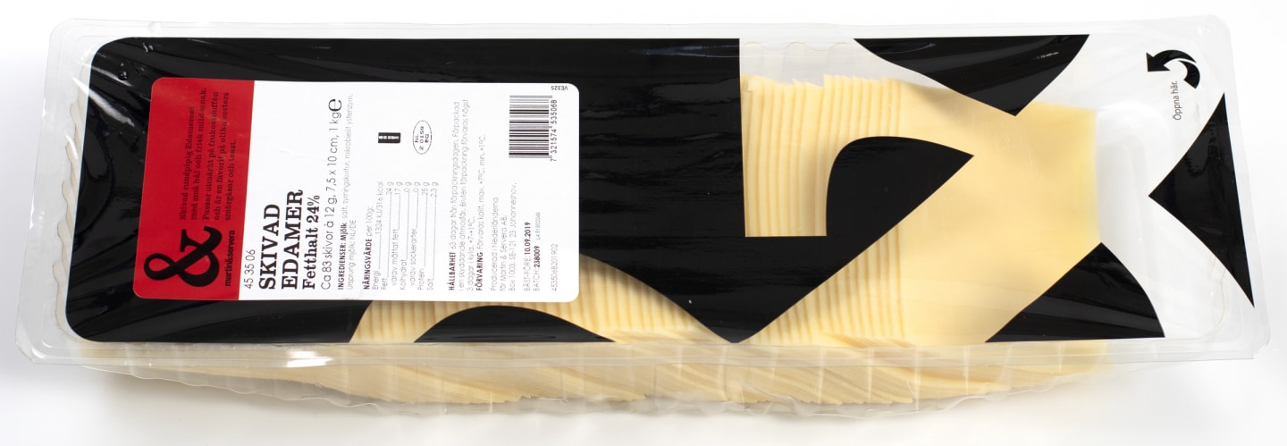 Edamer skivad 24% 12g/1kg