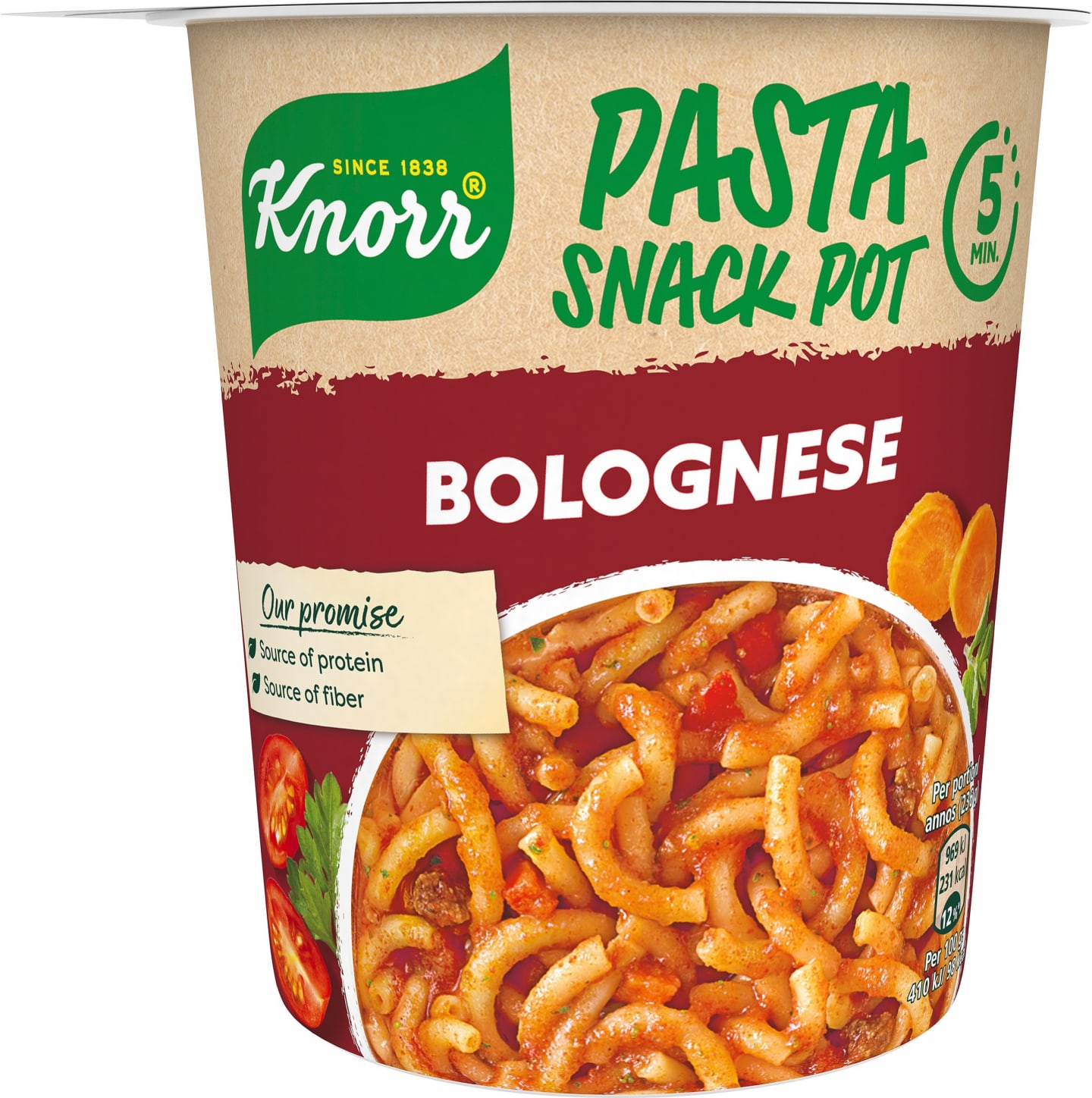 Snack pot pasta bolognes 60g