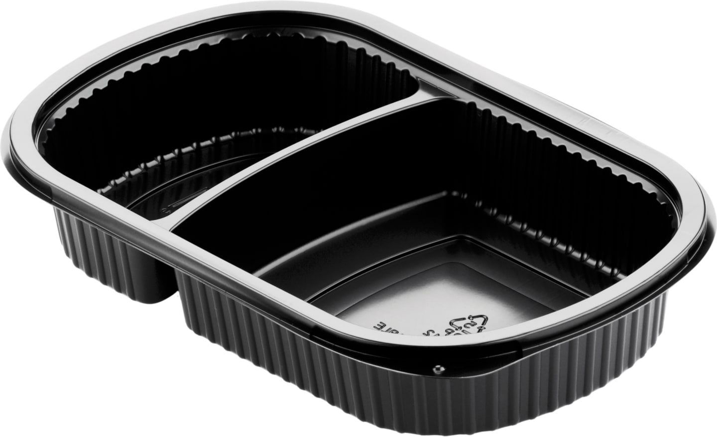 Mealbox 2fack pp svart 24x15x4 250st