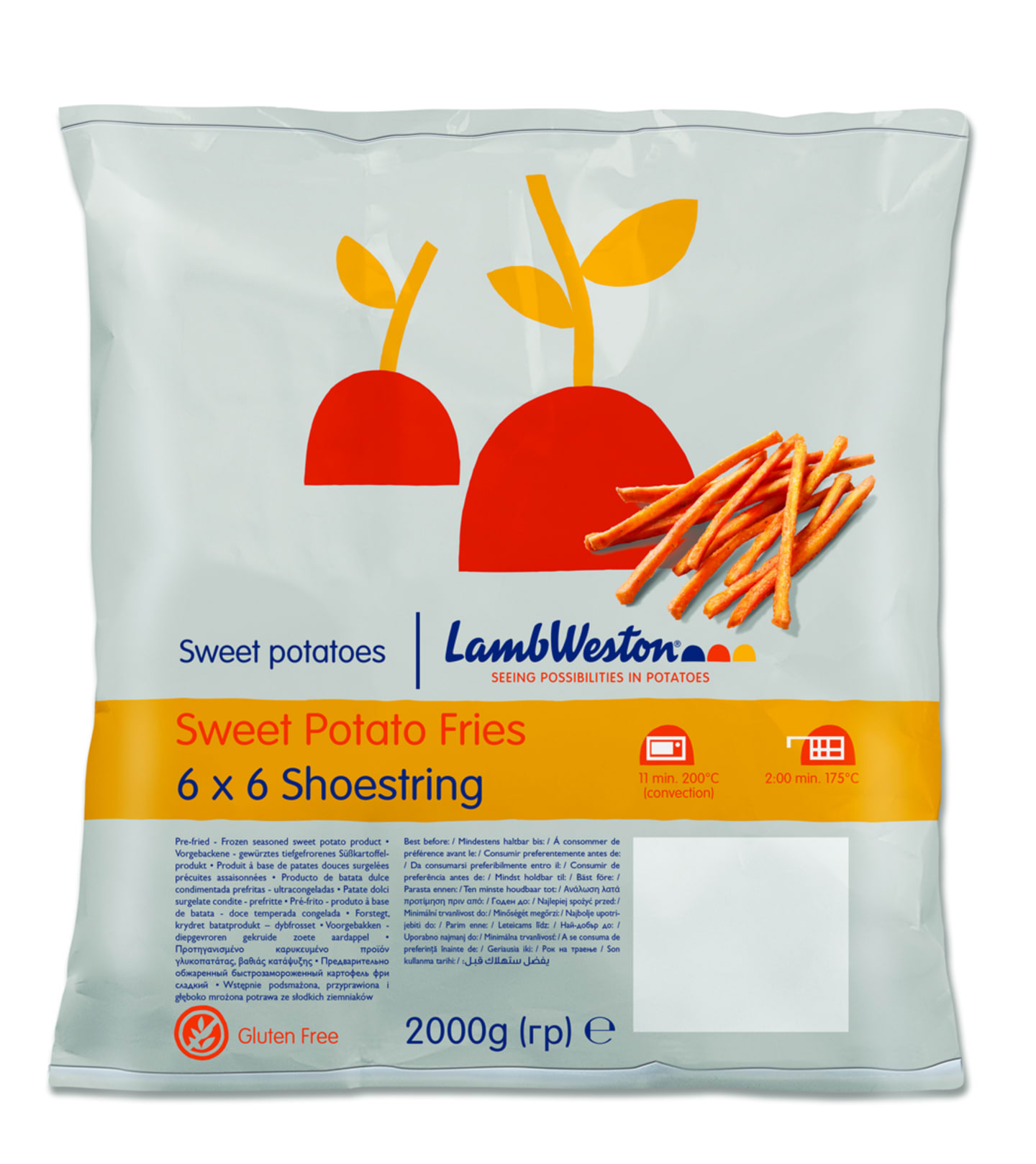Pommes strips sötpotatis 6mm 2kg