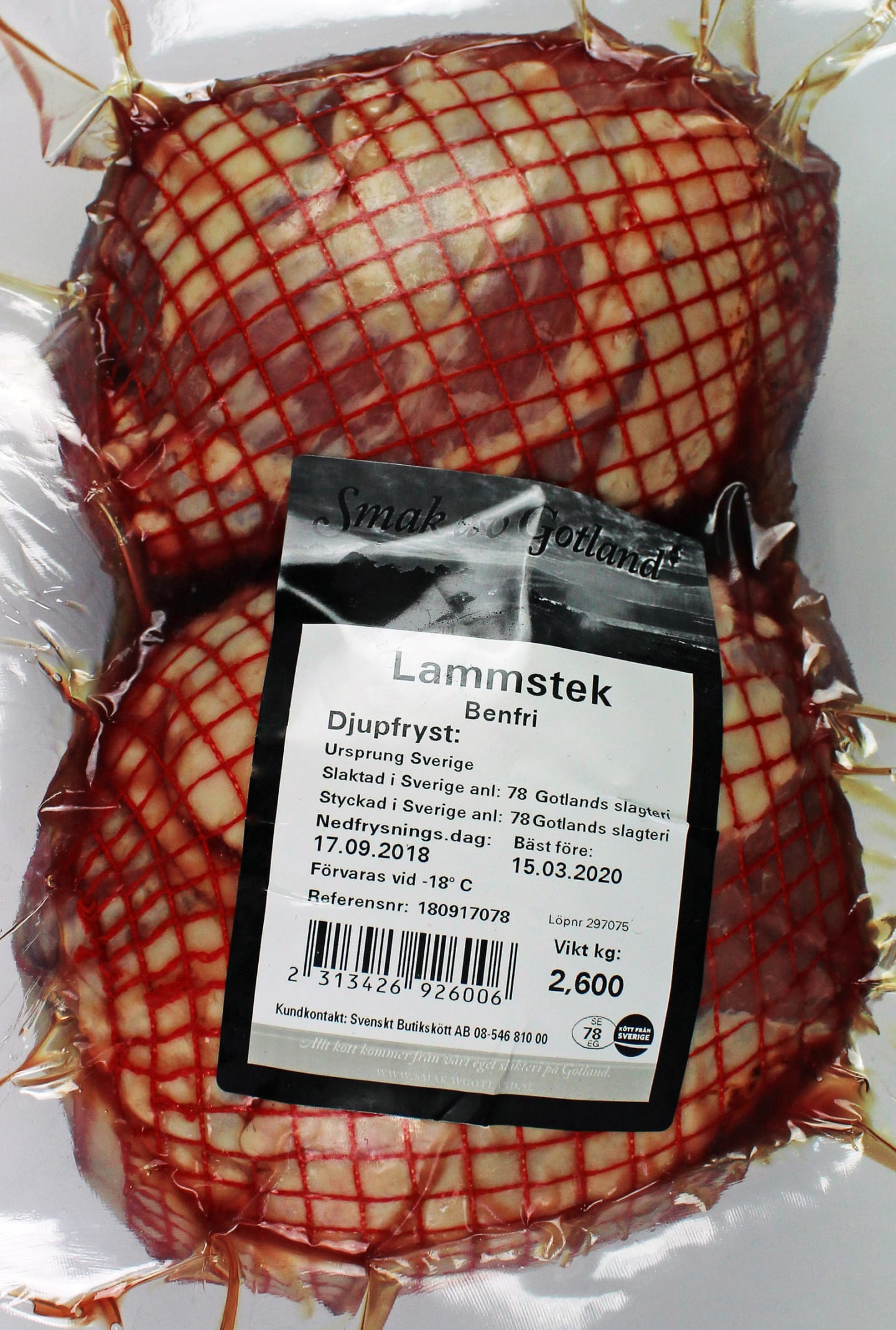Lammstek benfri nätad 2,5/10kg - Bild 1 av 3