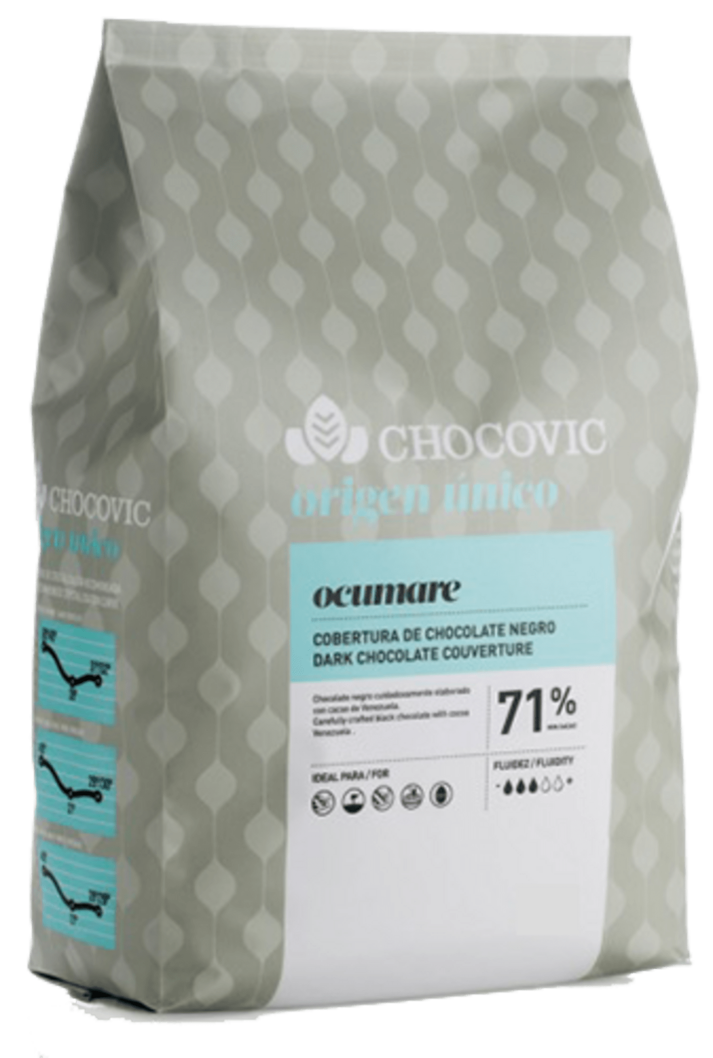 Ocumare mörk choklad pellets 71,1% 1,5kg - Bild 1 av 2