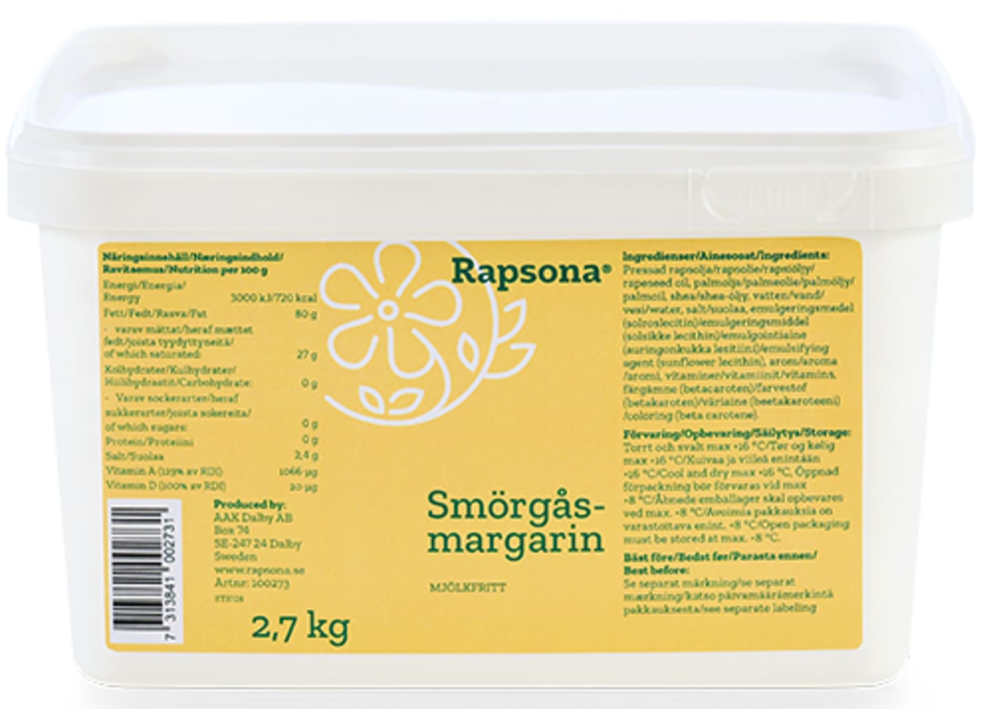 Smörgåsmargarin 80% 2,7kg