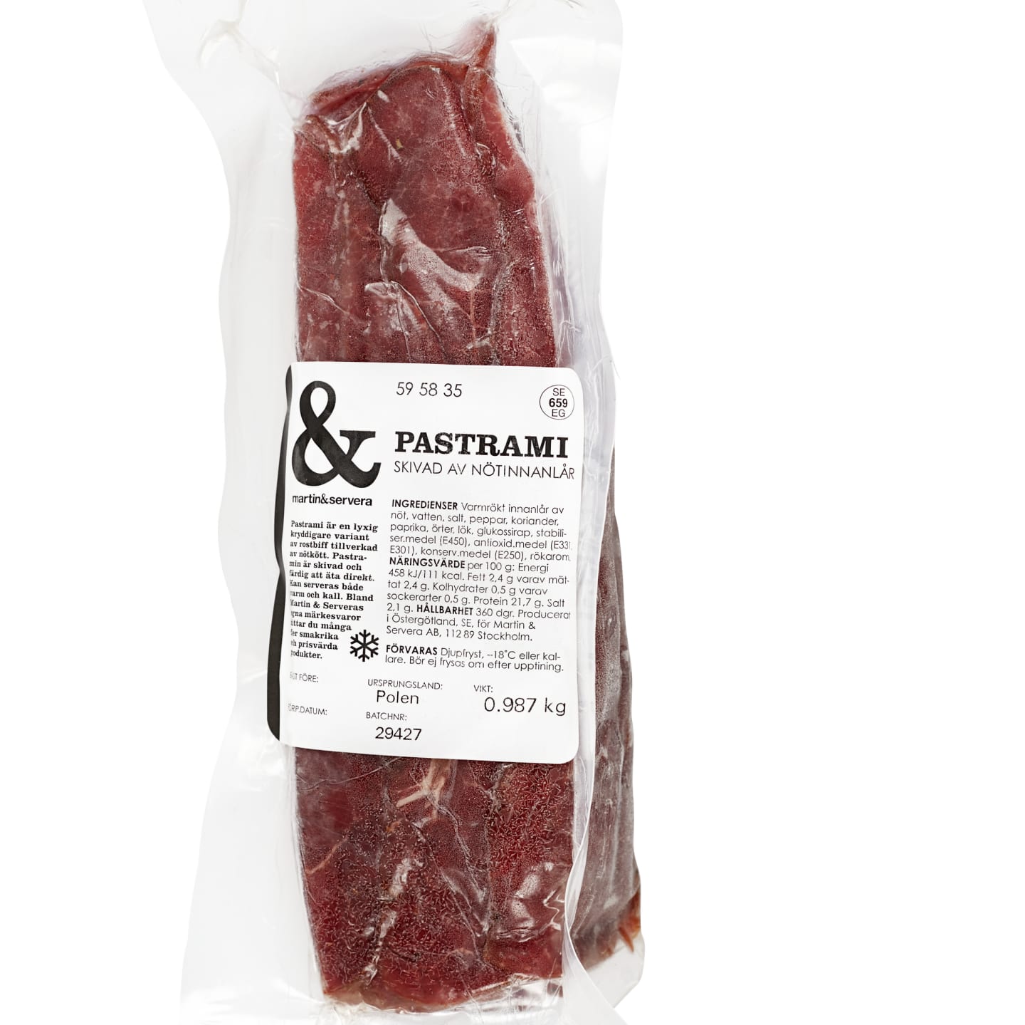Pastrami nöt skivad 1/5kg