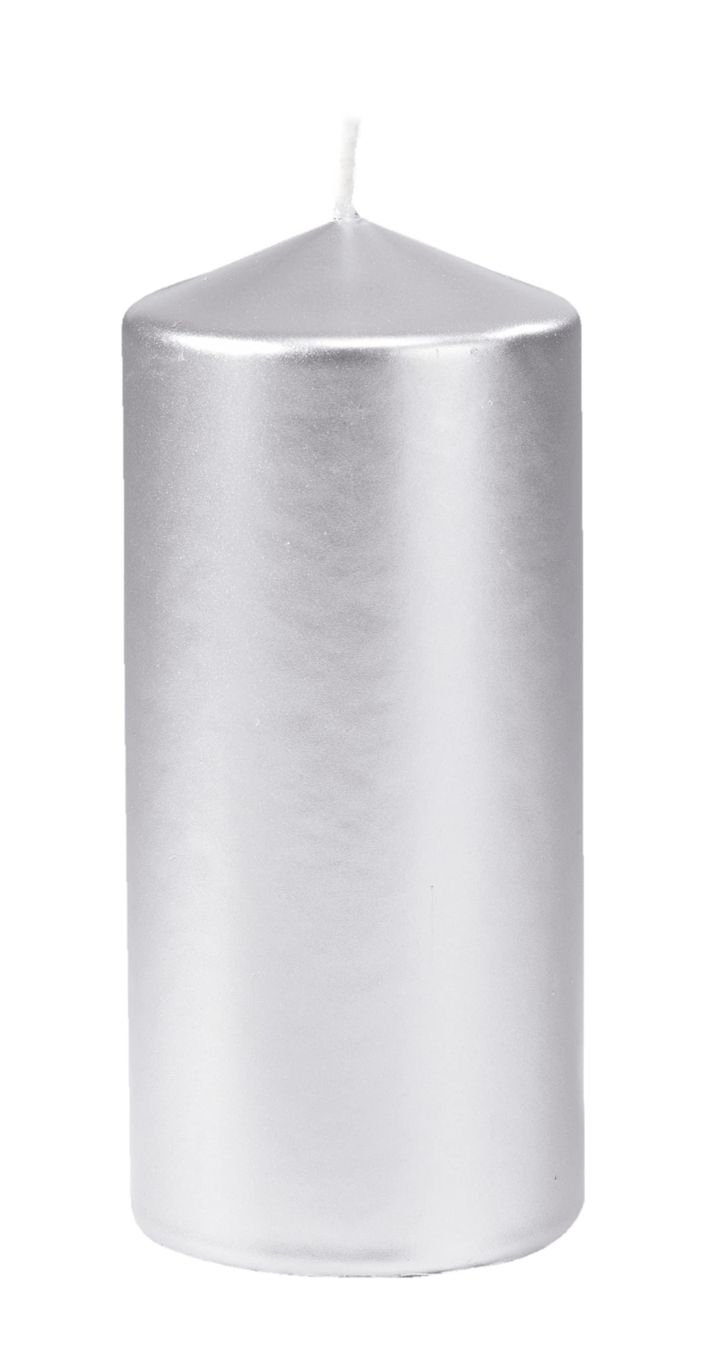 Blockljus silver velvet 7x15cm paraff6st