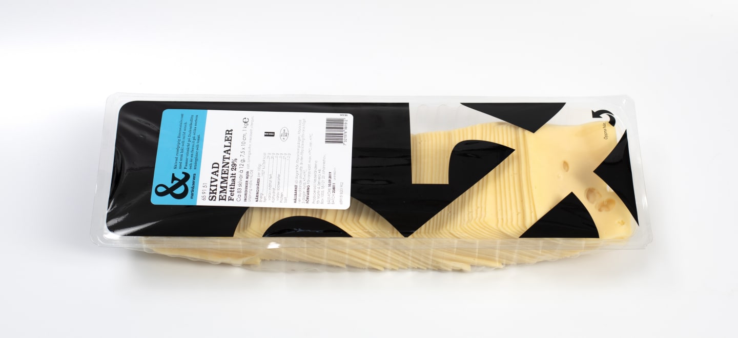 Emmentaler skivad 29% 12g/1kg