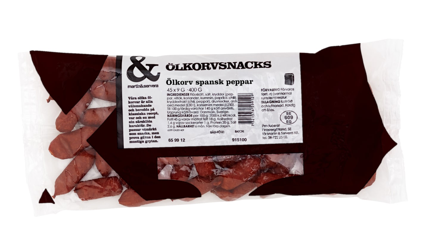 Ölkorv spansk peppar 8g/400g - Bild 1 av 2