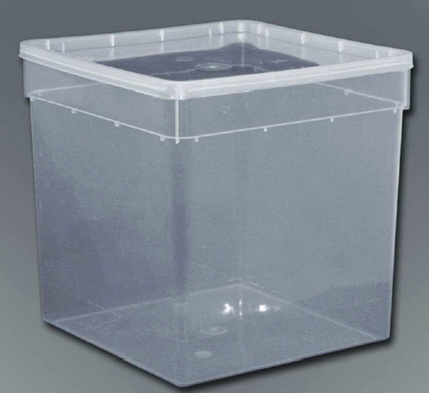 Plastburk kvadrat med lock 5,8liter 40st