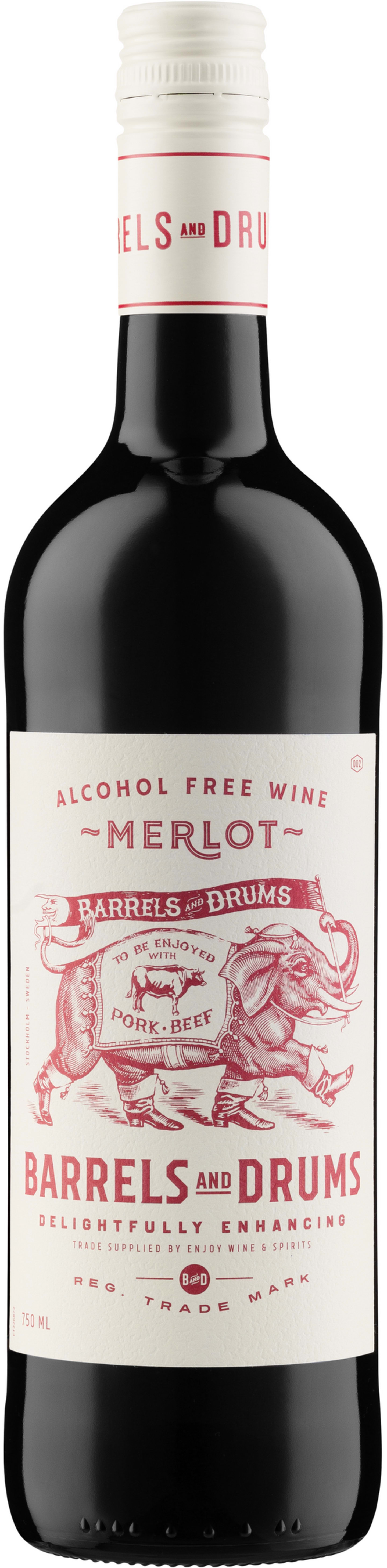 Barrels Drums Merlot alkoholfri 75cl