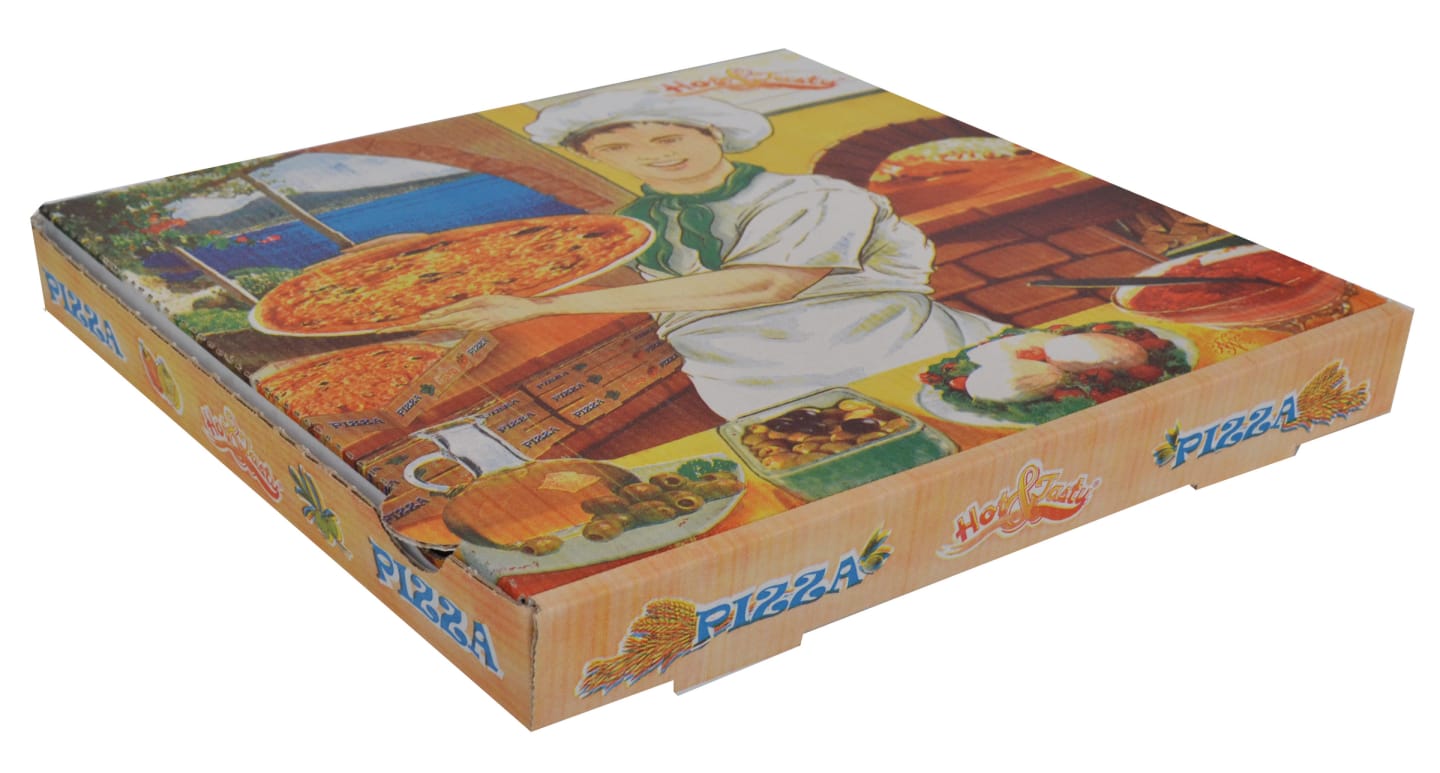 PIZZAKRT 40X40X3,5 WELL VIT M TRYCK