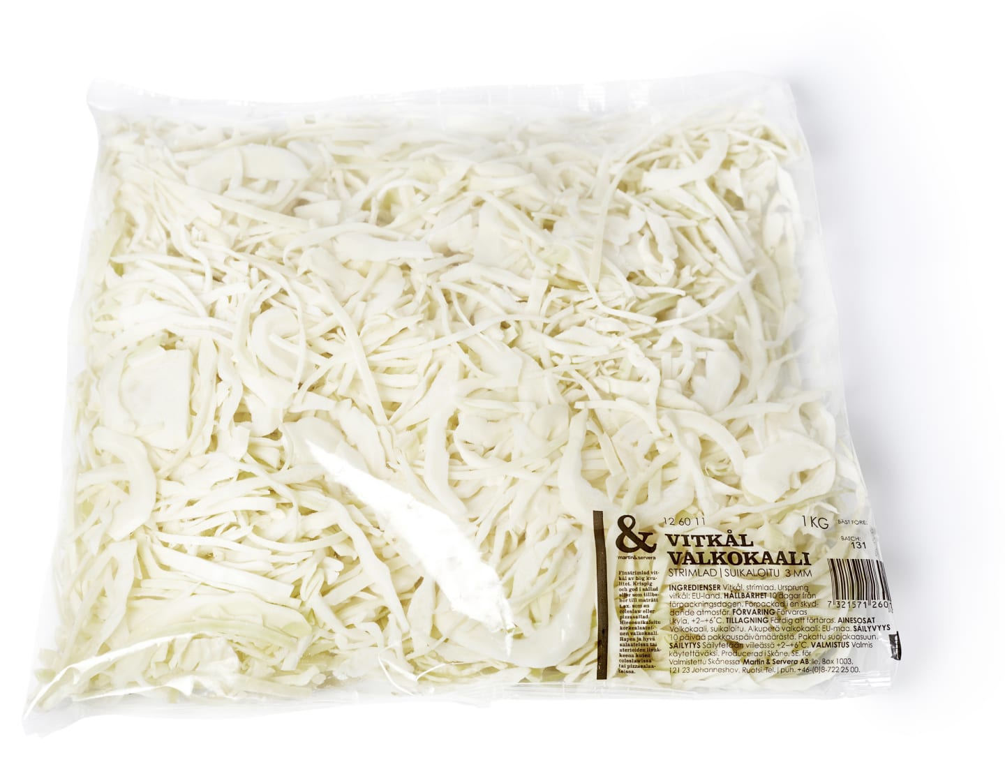 Vitkål strimlad 1kg - Bild 1 av 2