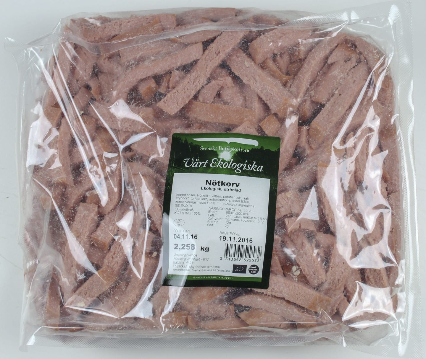 Nötkorv strimlad 2,5kg