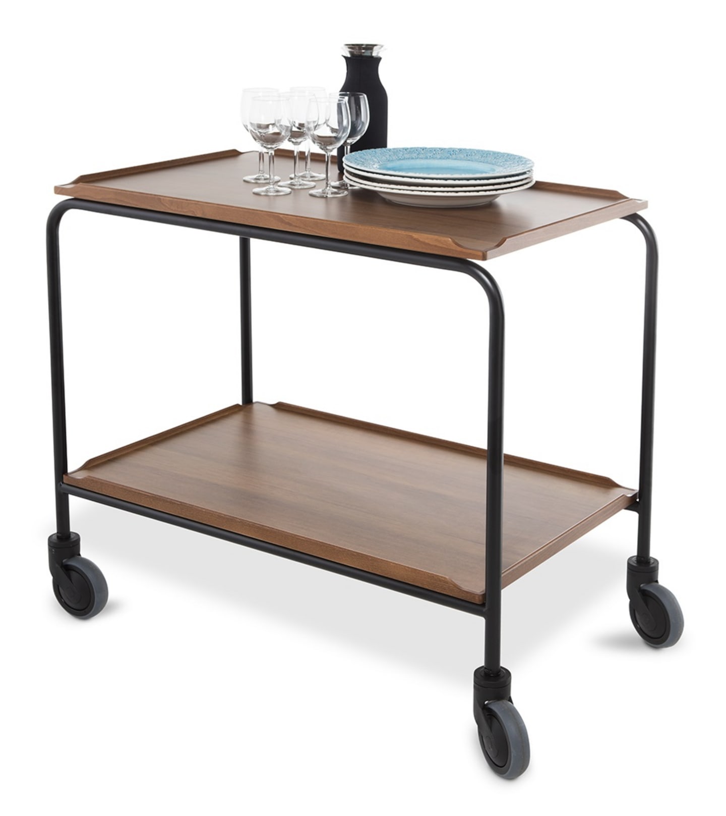 Serveringsbord teak 800x520 2 hyllplan