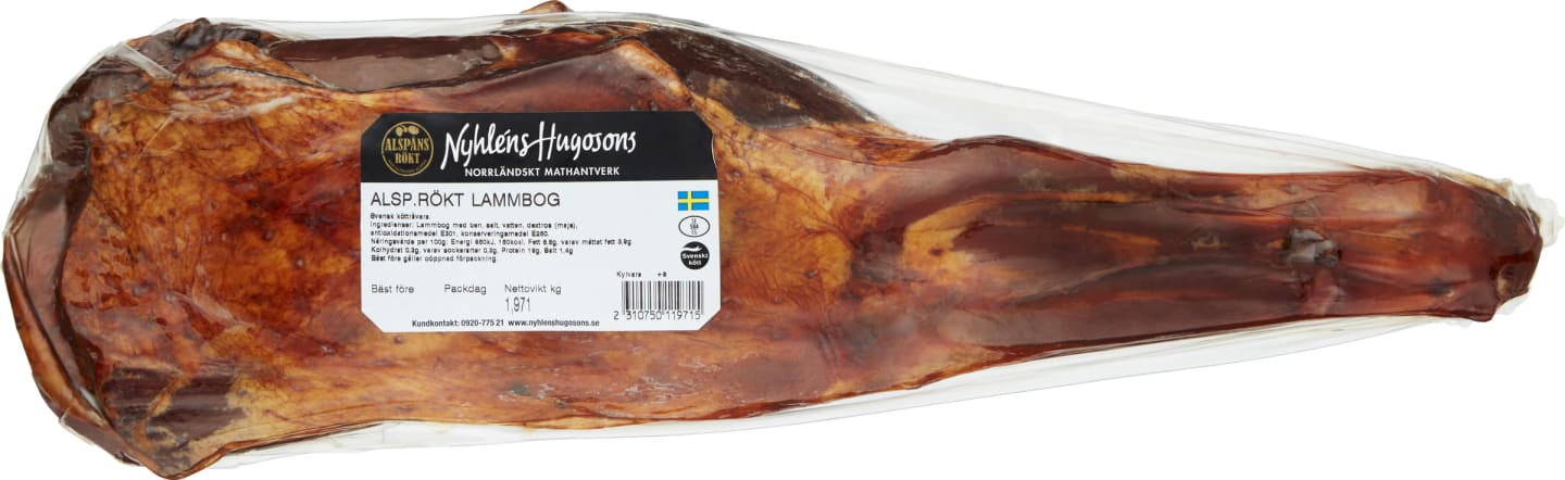 Lammbog alspånsrökt 1,5kg