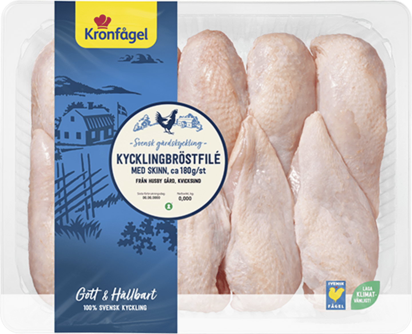Kycklingfilé med skinn 1,85/3,7kg - Bild 1 av 2