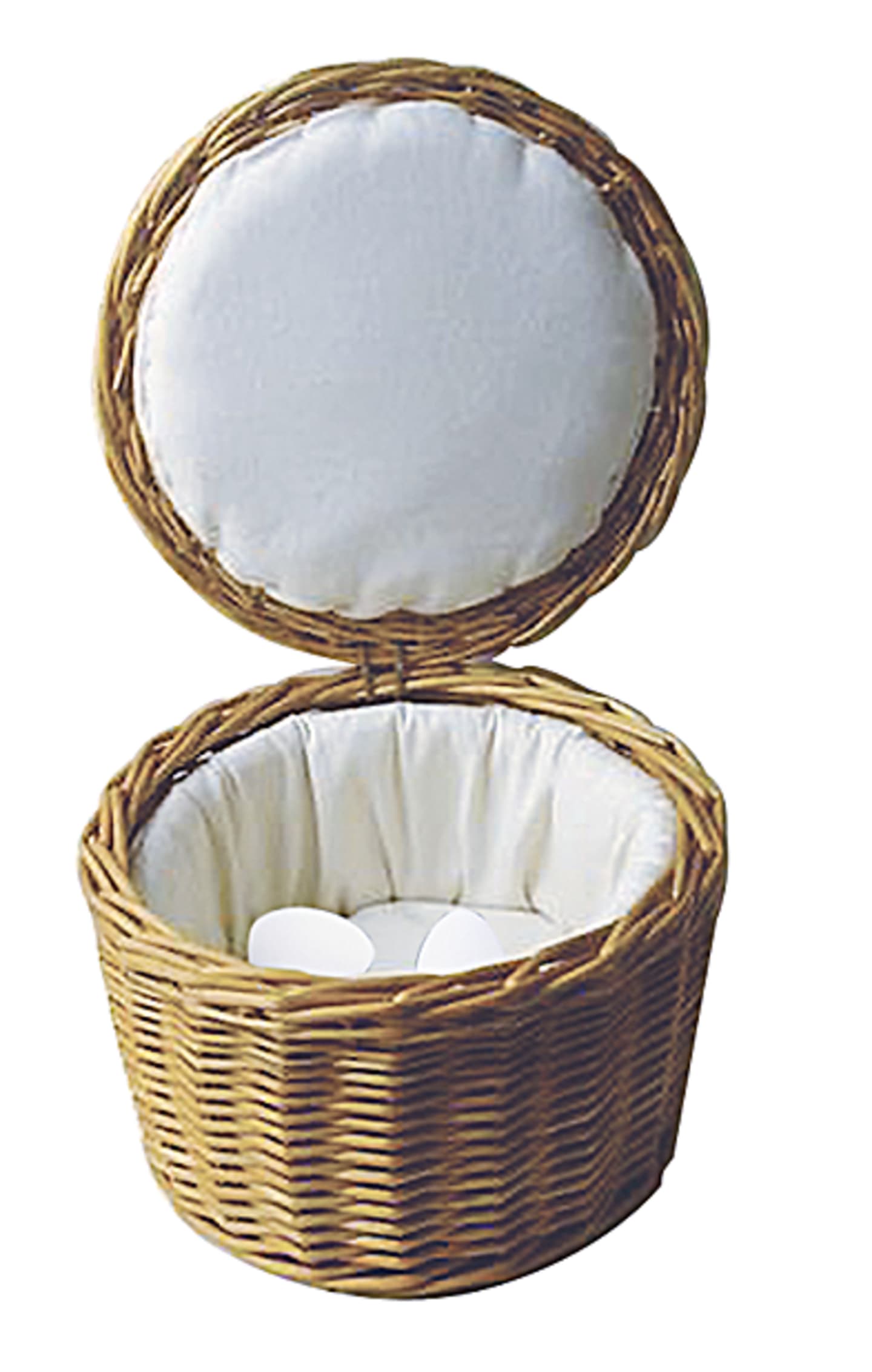 Äggkorg i pil med tyginsats D260 H170 mm