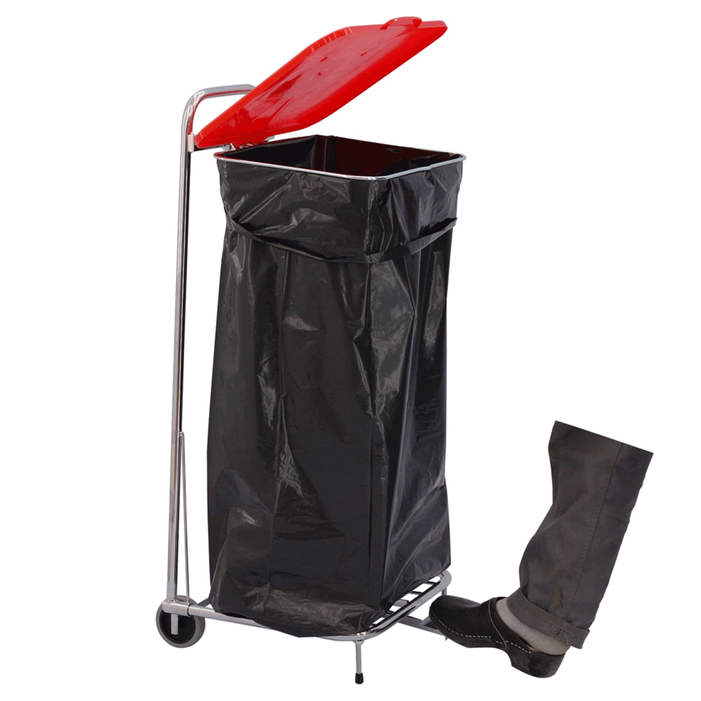 Säckvagn med lock och pedal 60L - Bild 1 av 3